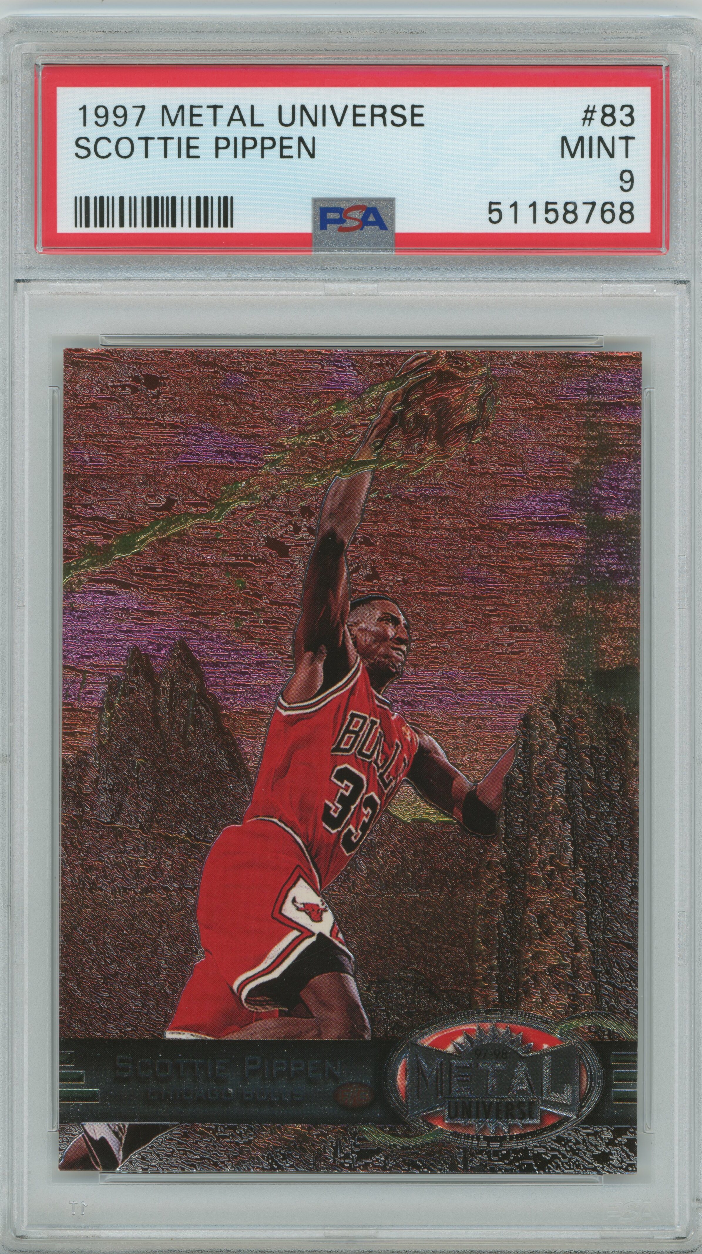 1997 Metal Universe Scottie Pippen PSA 9