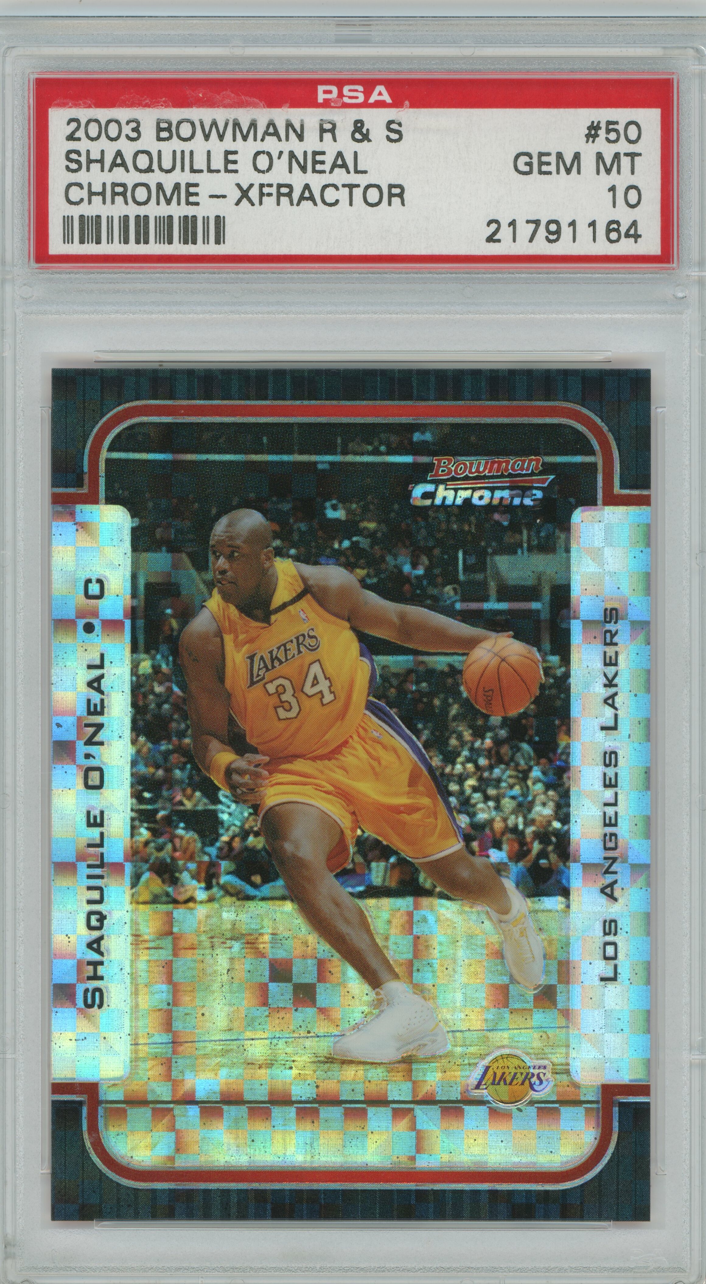 2003-04 Bowman Chrome Xfractor Shaquille O'Neal PSA 10