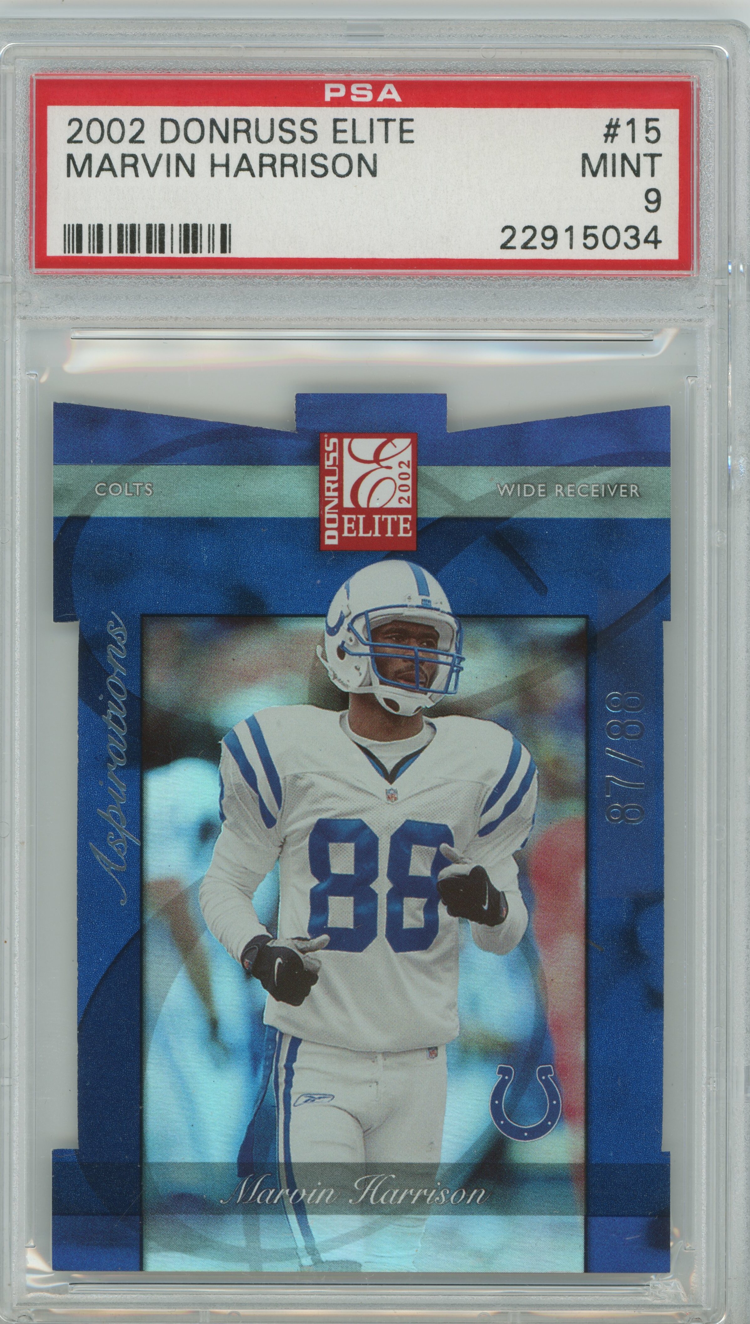 2002 Elite Aspirations Marvin Harrison PSA 9