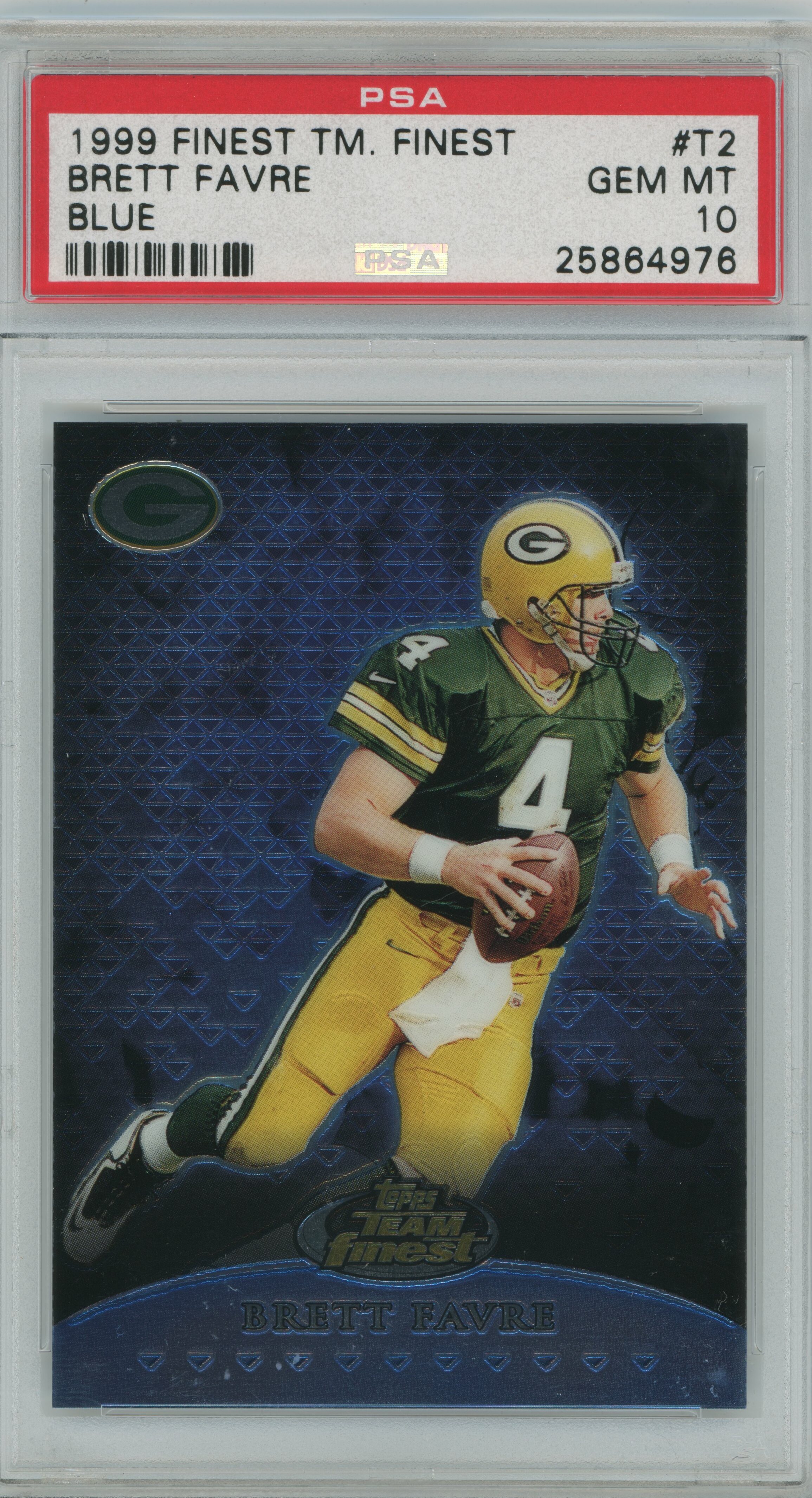 1999 Finest Team Finest Blue Brett Favre PSA 10