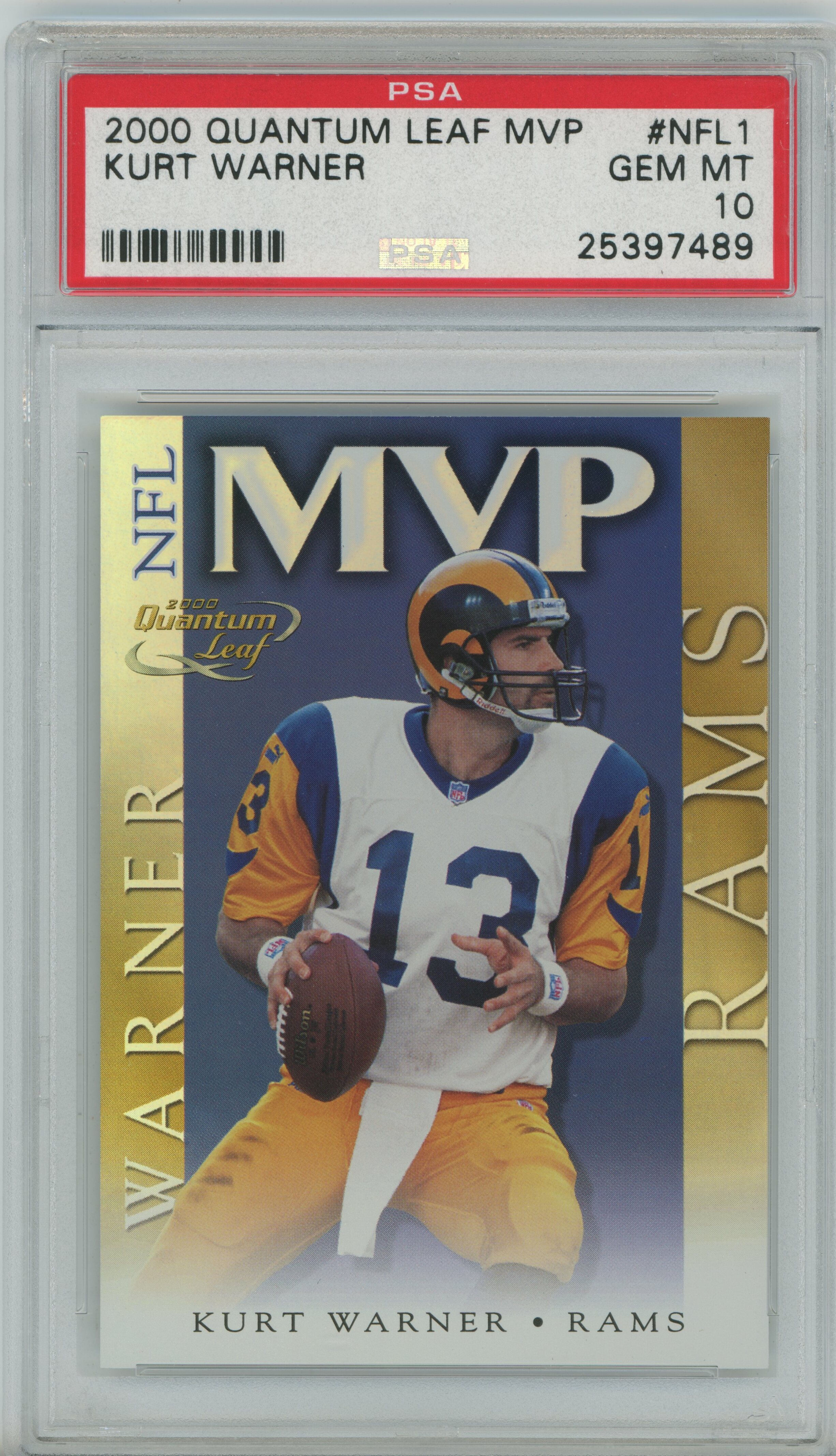 2000 Quantum Leaf MVP Kurt Warner PSA 10