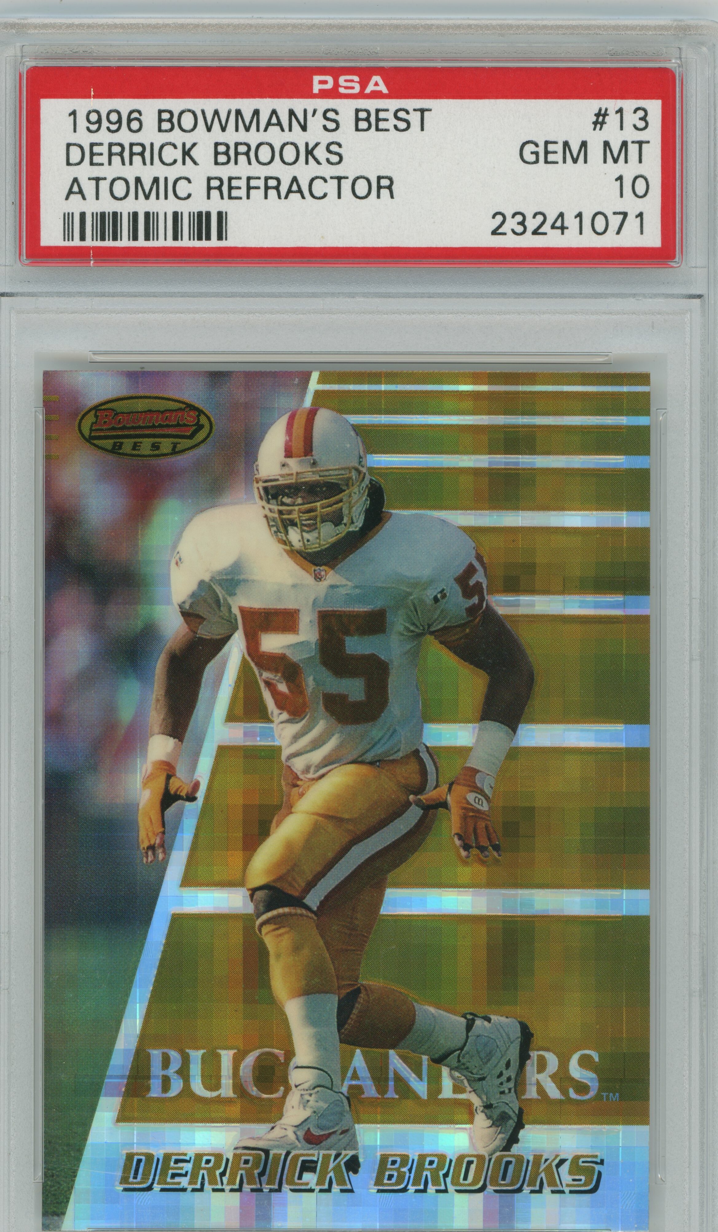 1996 Bowman's Best Atomic Refractor Derrick Brooks PSA 10