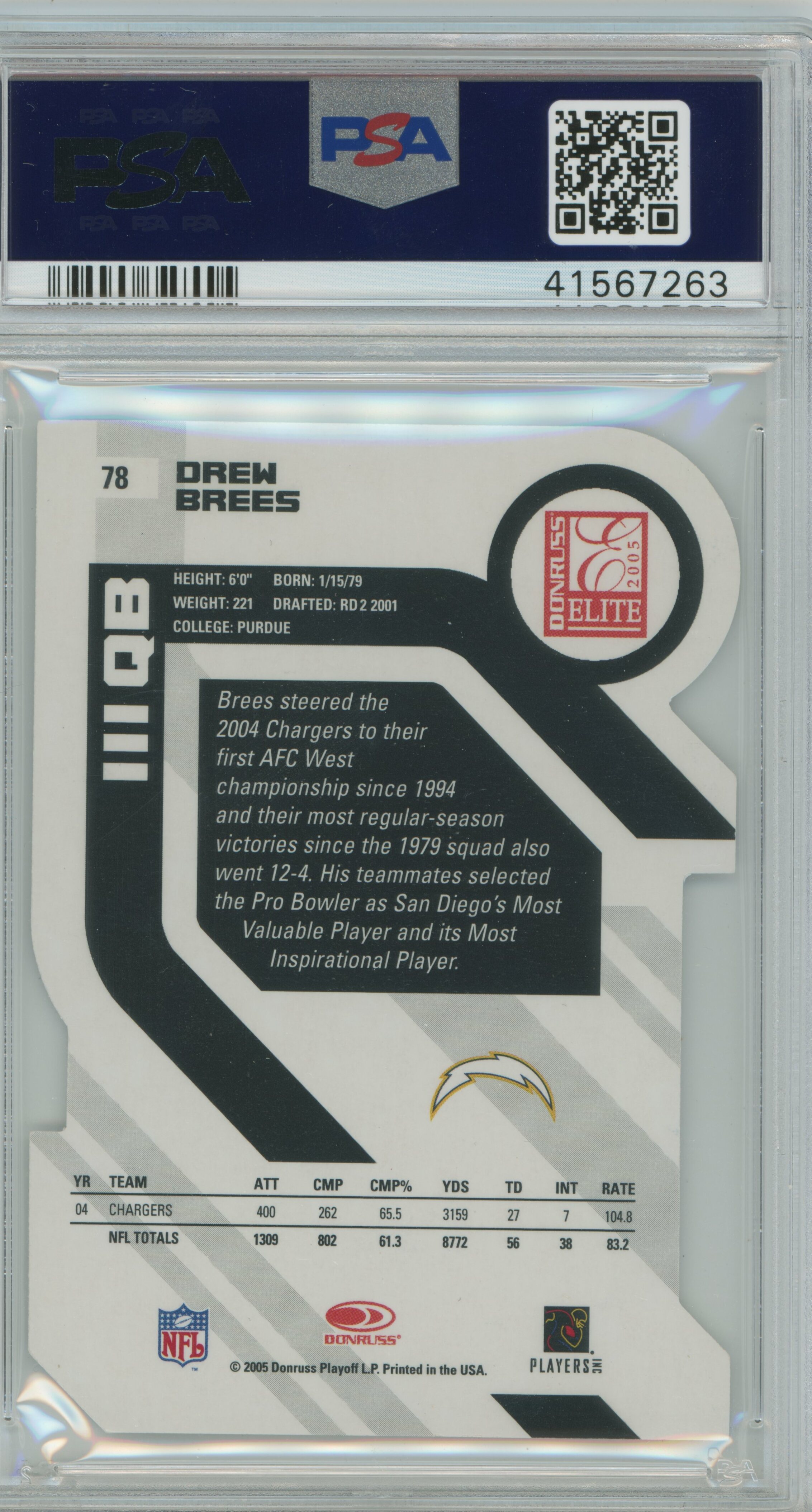 2005 Elite Aspirations Drew Brees PSA 9