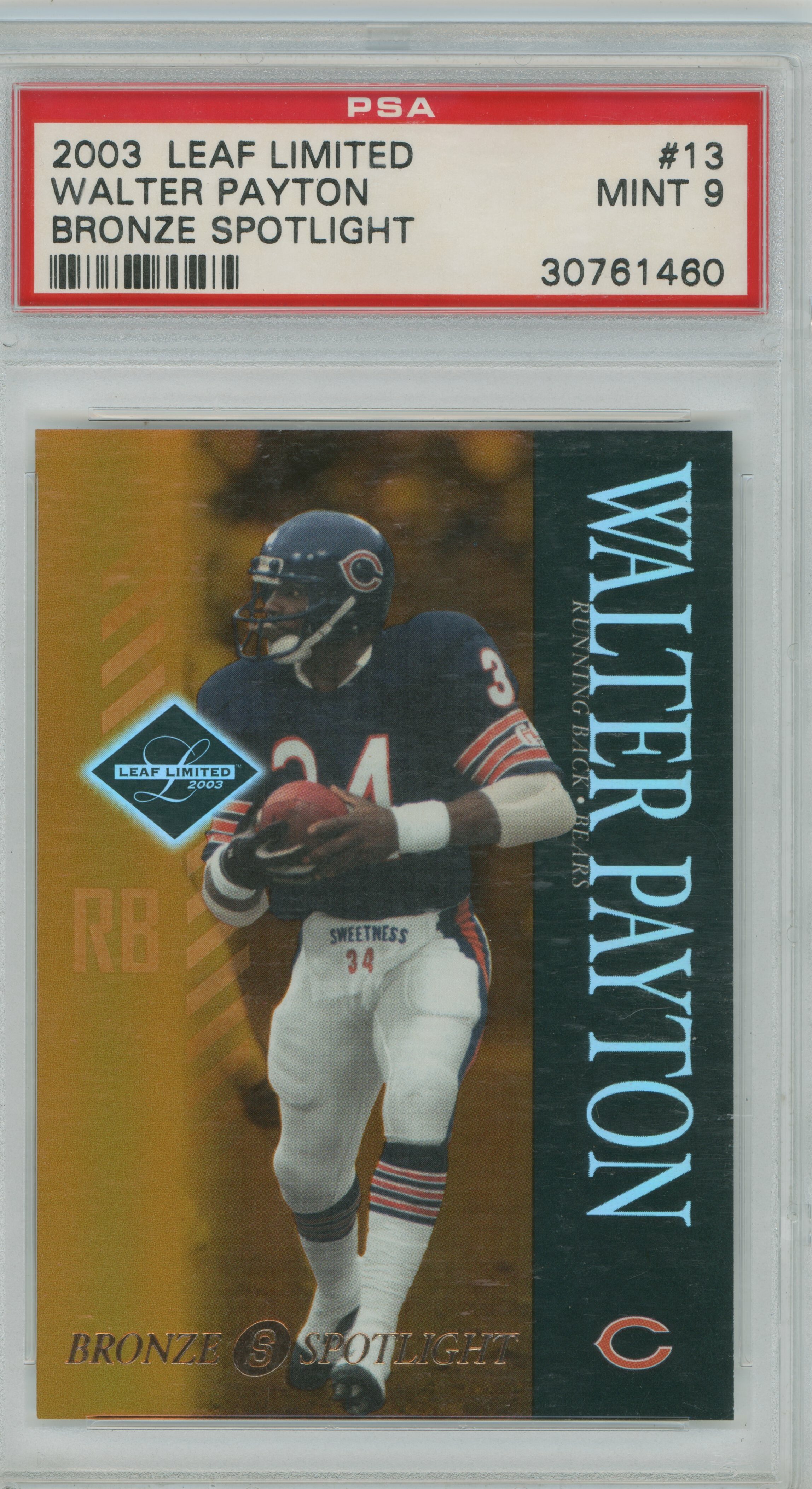 2003 Limited Bronze Spotlight Walter Payton PSA 9