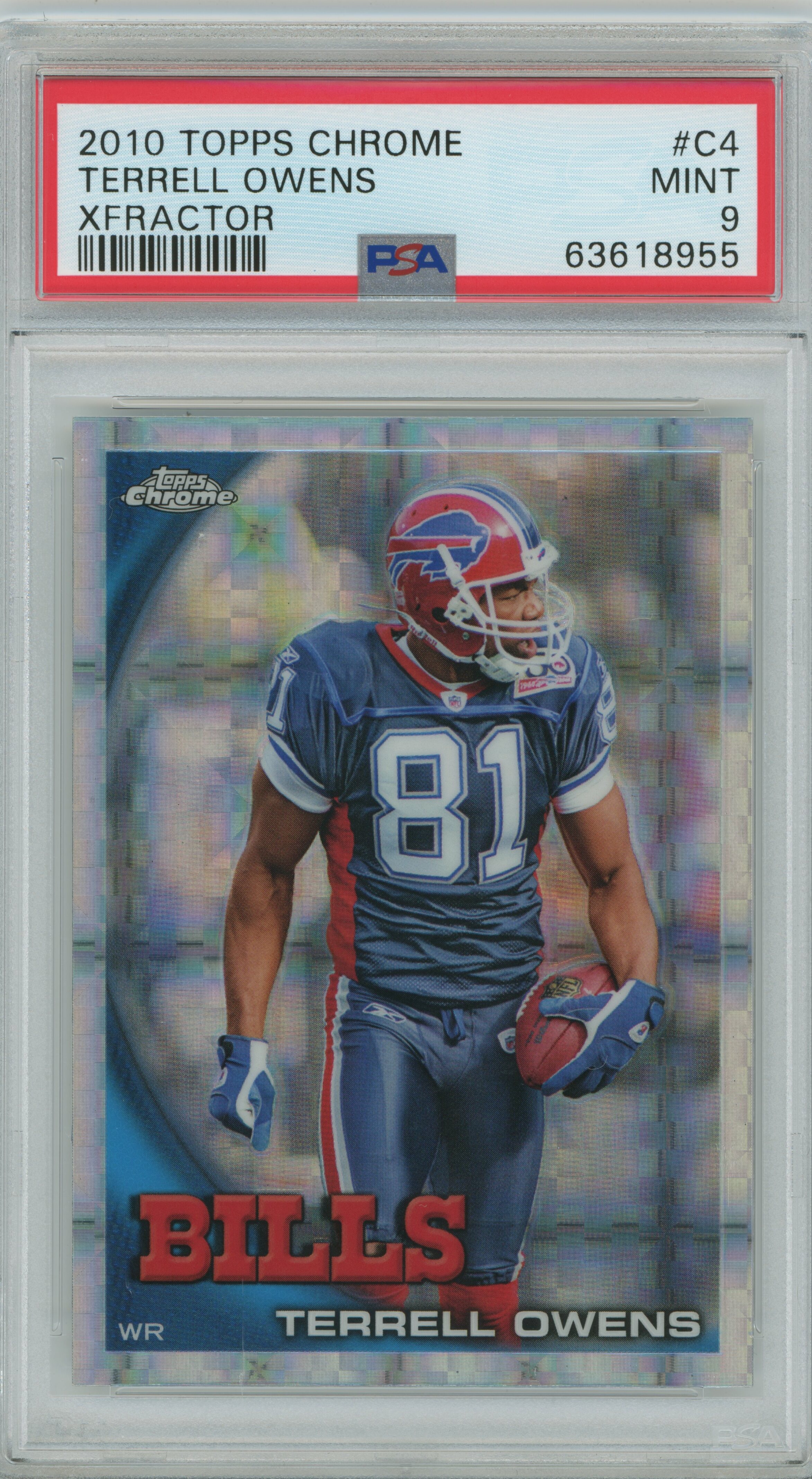 2010 Topps Chrome Xfractor Terrell Owens PSA 9