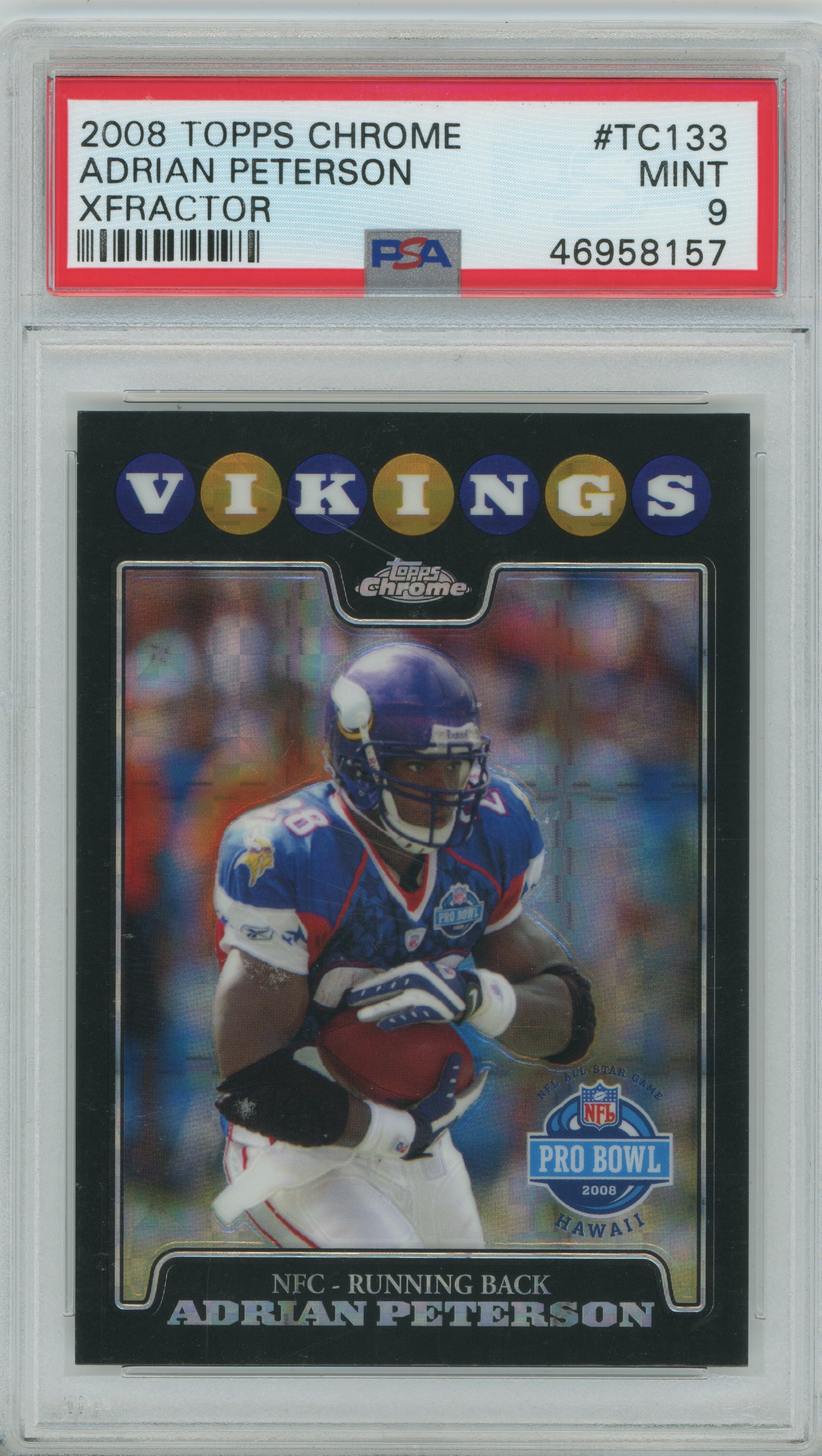 2008 Topps Chrome Xfractor Adrian Peterson PSA 9