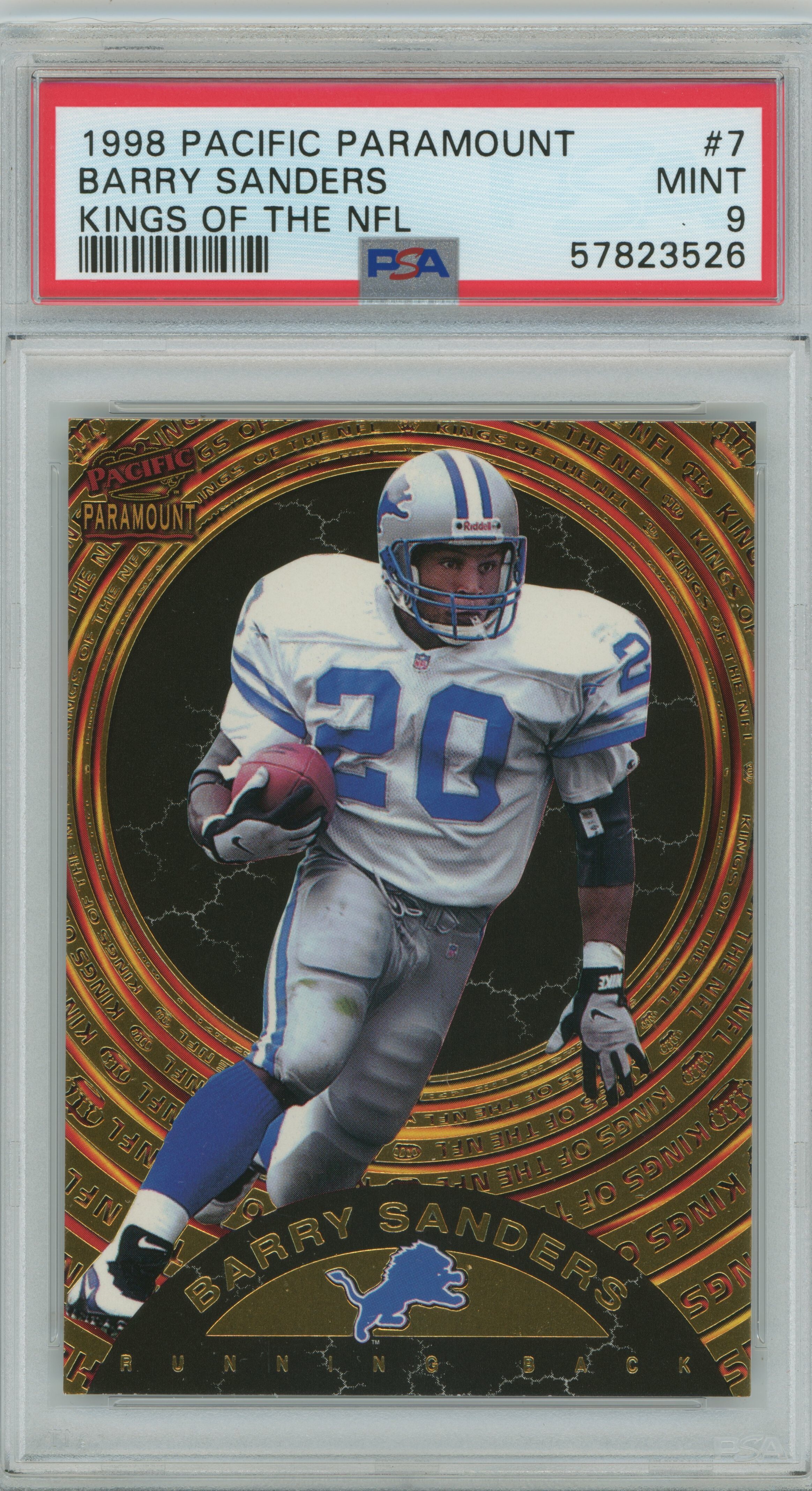 1998 Paramount Kings of the NFL Barry Sanders PSA 9