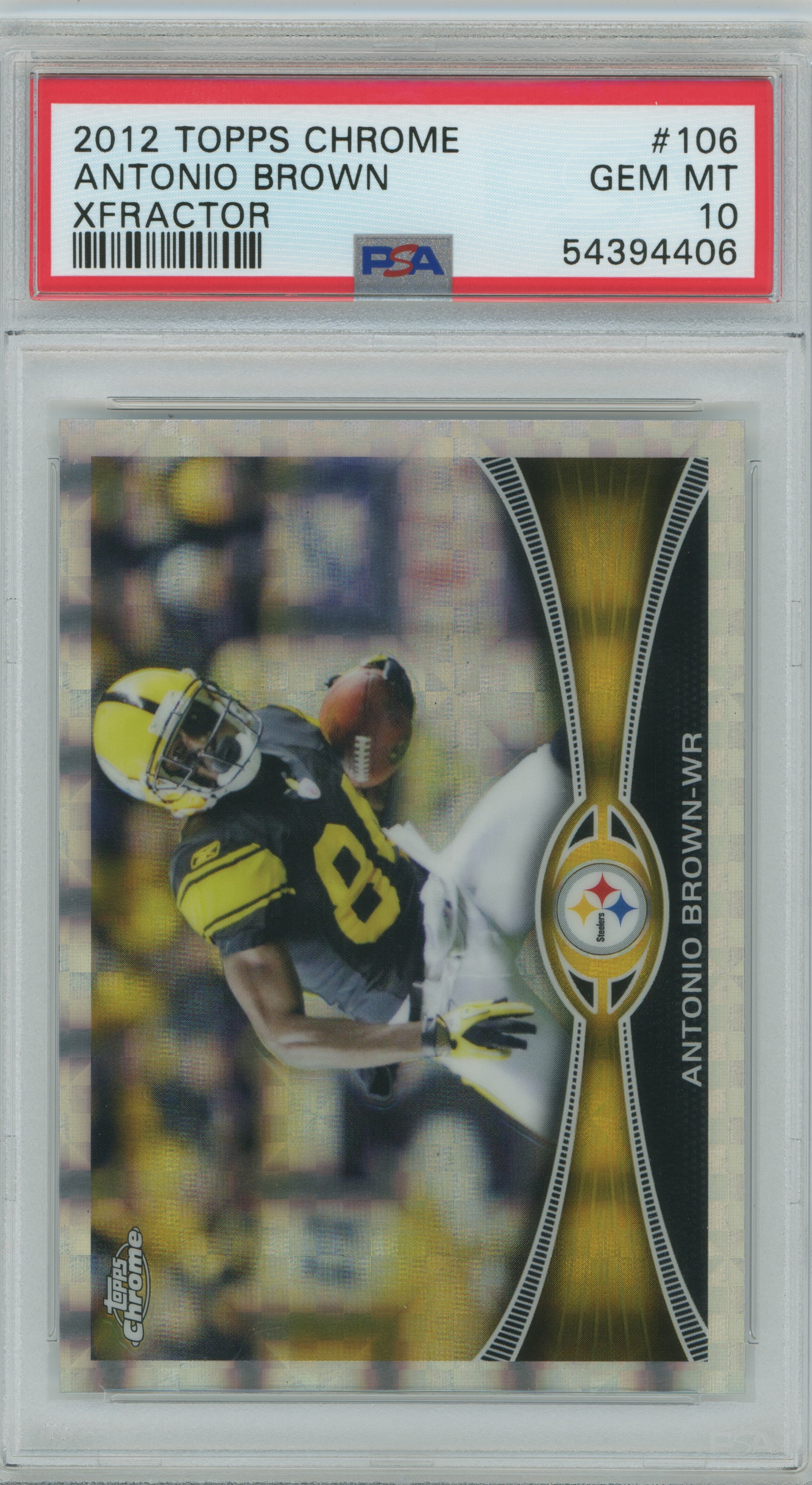 2012 Topps Chrome Xfractor Antonio Brown PSA 10