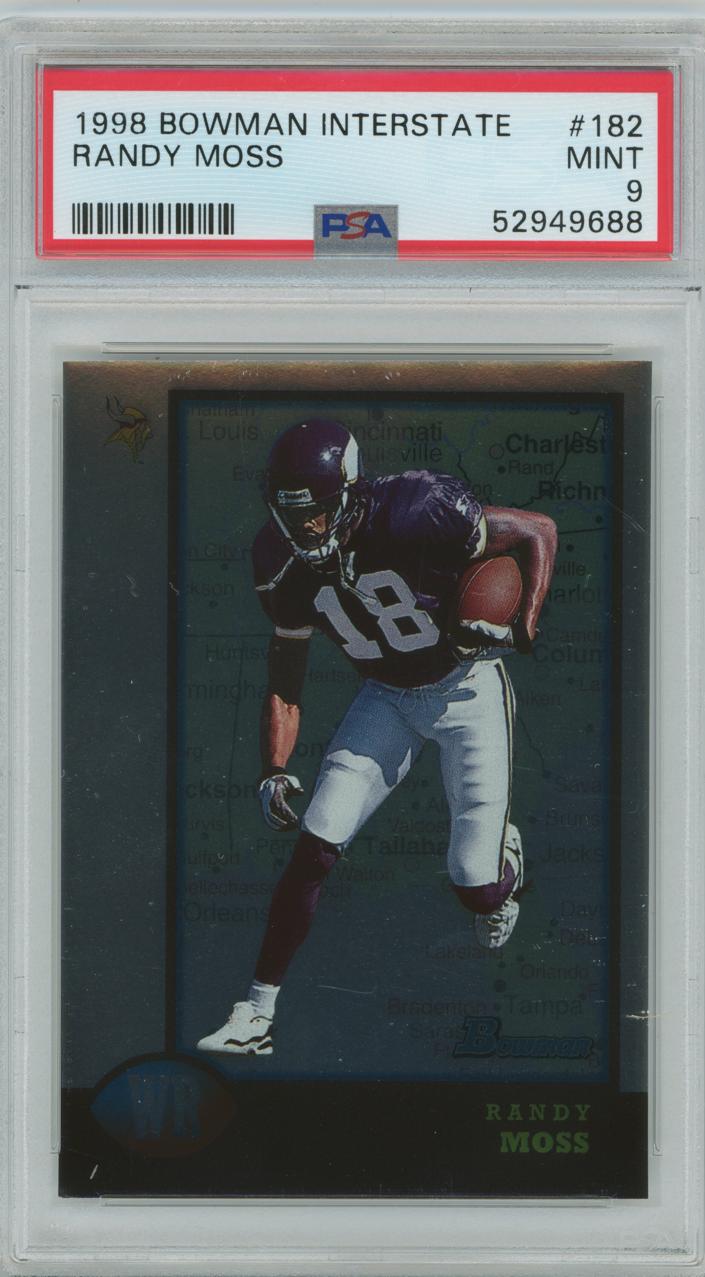 1998 Bowman Interstate RC Randy Moss PSA 9