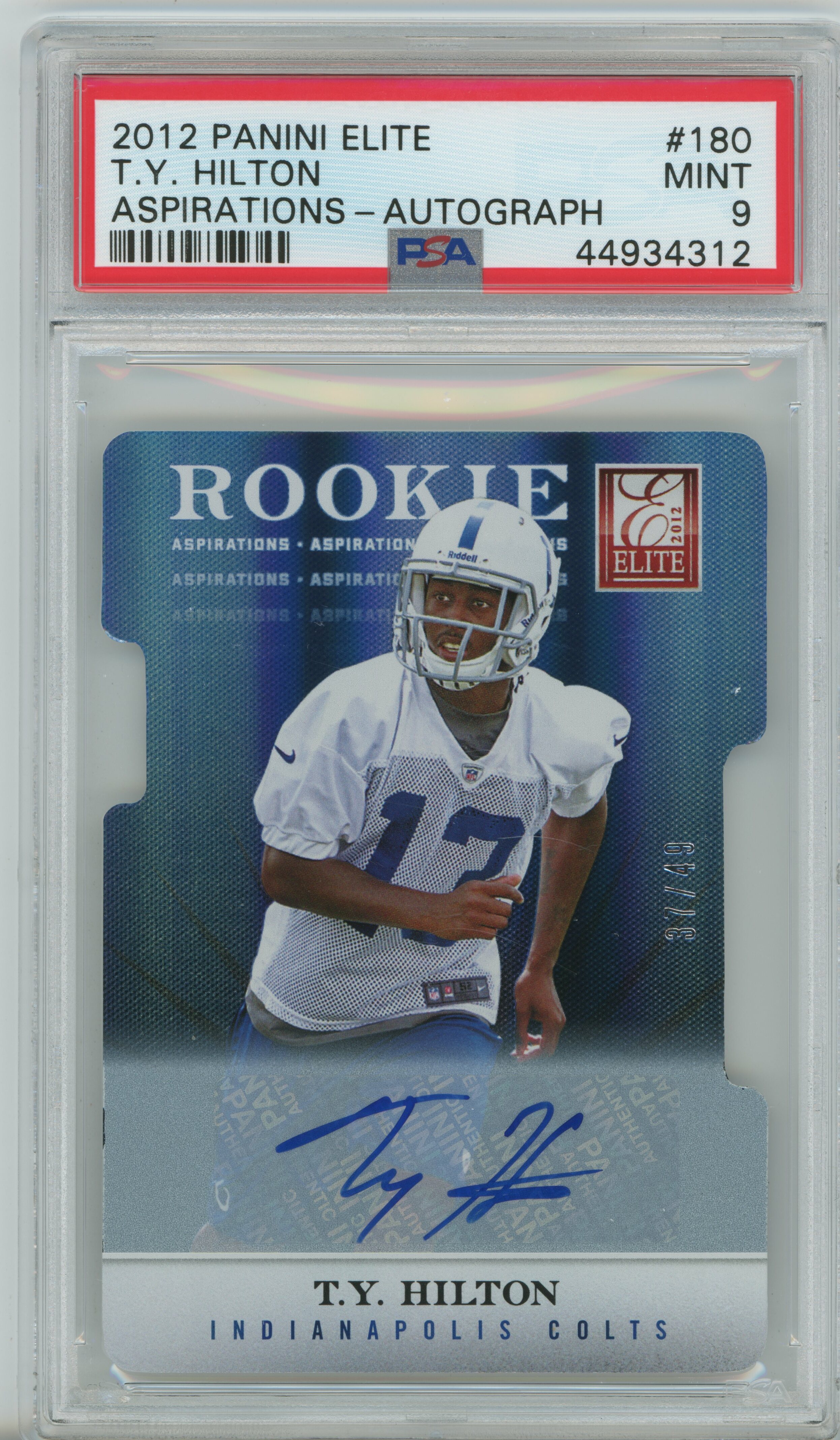 2012 Elite Aspirations Auto T.Y. Hilton PSA 9