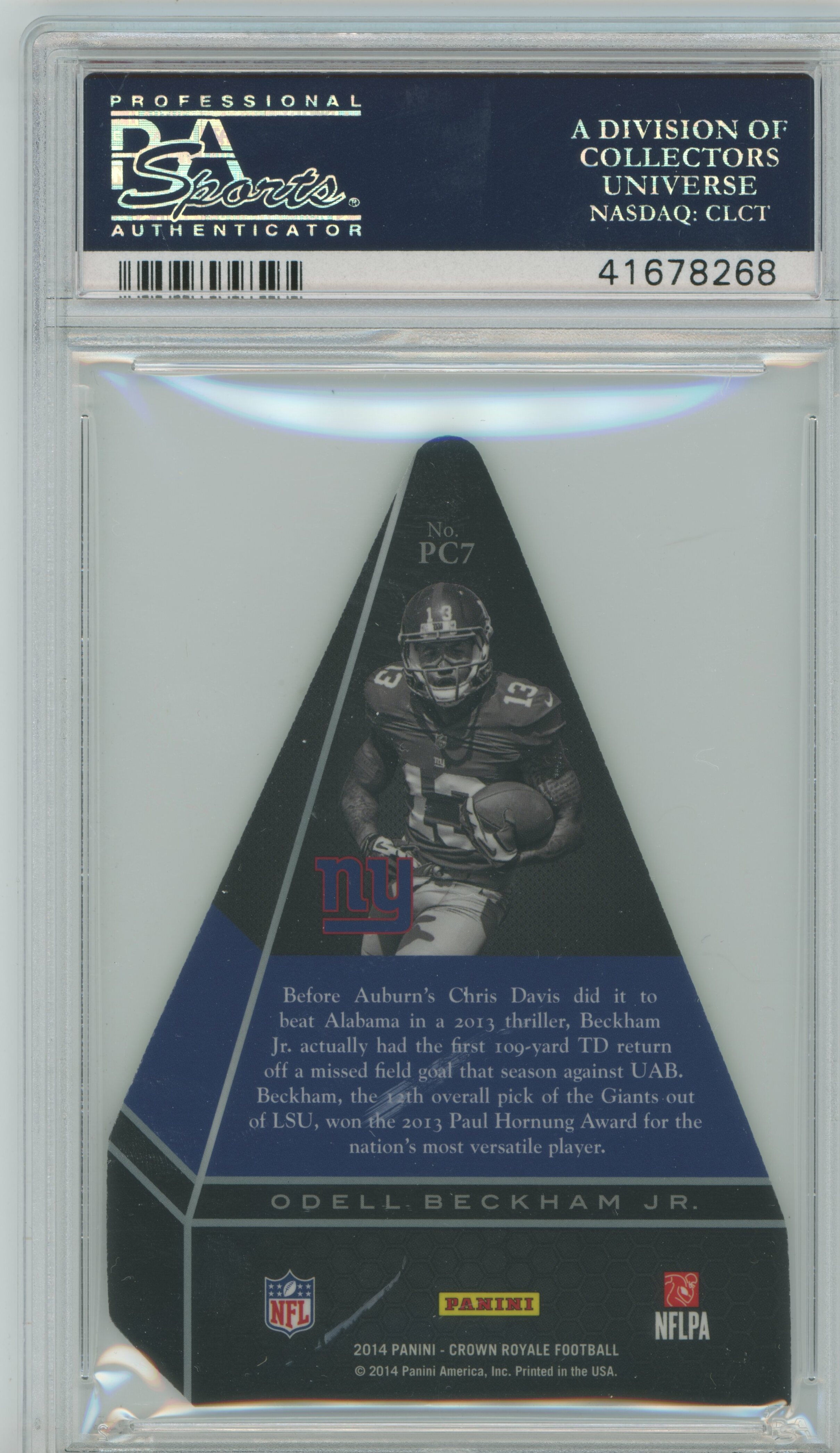 2014 Crown Royale Panini's Choice Green RC Odell Beckham Jr. PSA 10