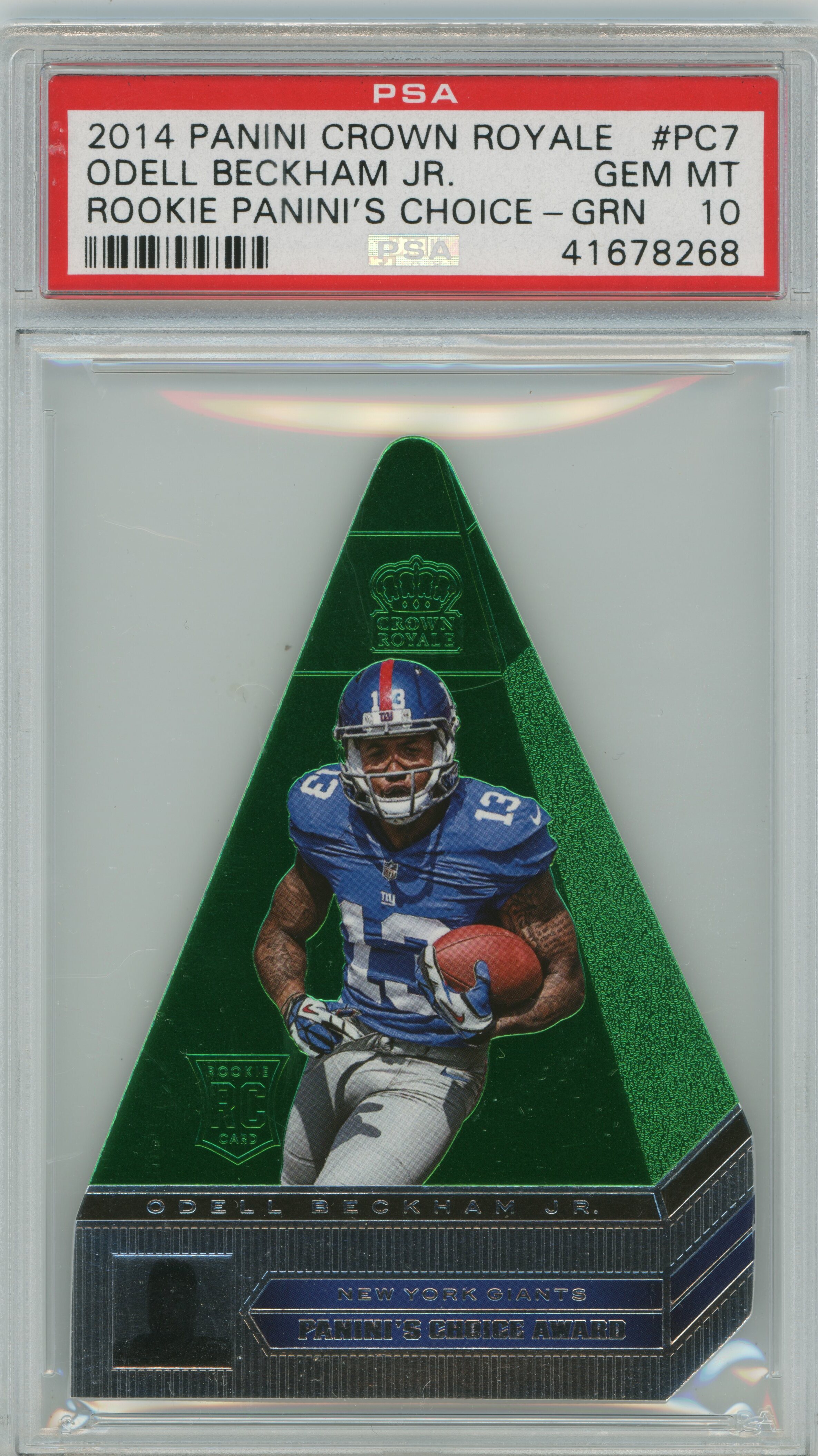 2014 Crown Royale Panini's Choice Green RC Odell Beckham Jr. PSA 10