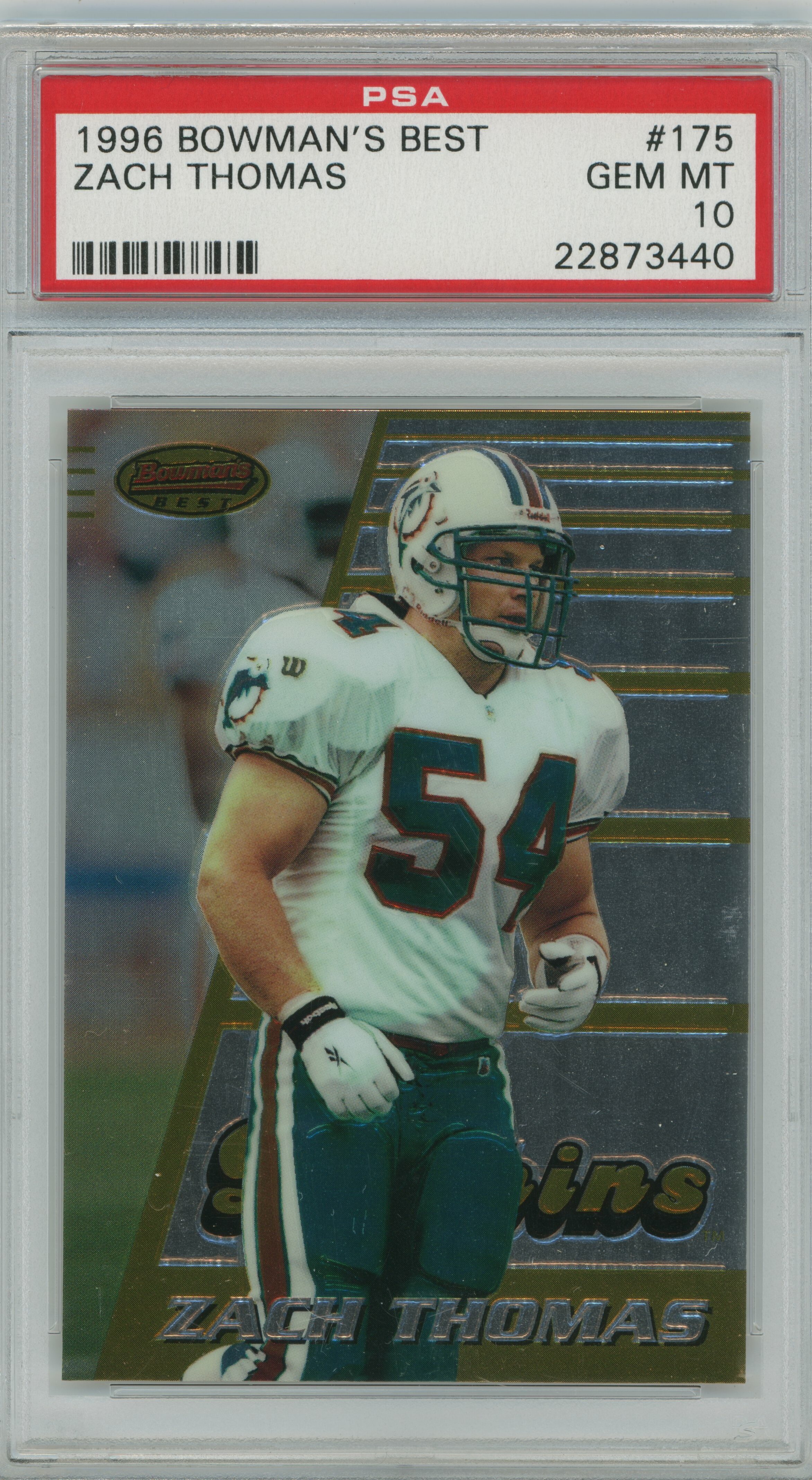 1996 Bowman's Best Zach Thomas PSA 10