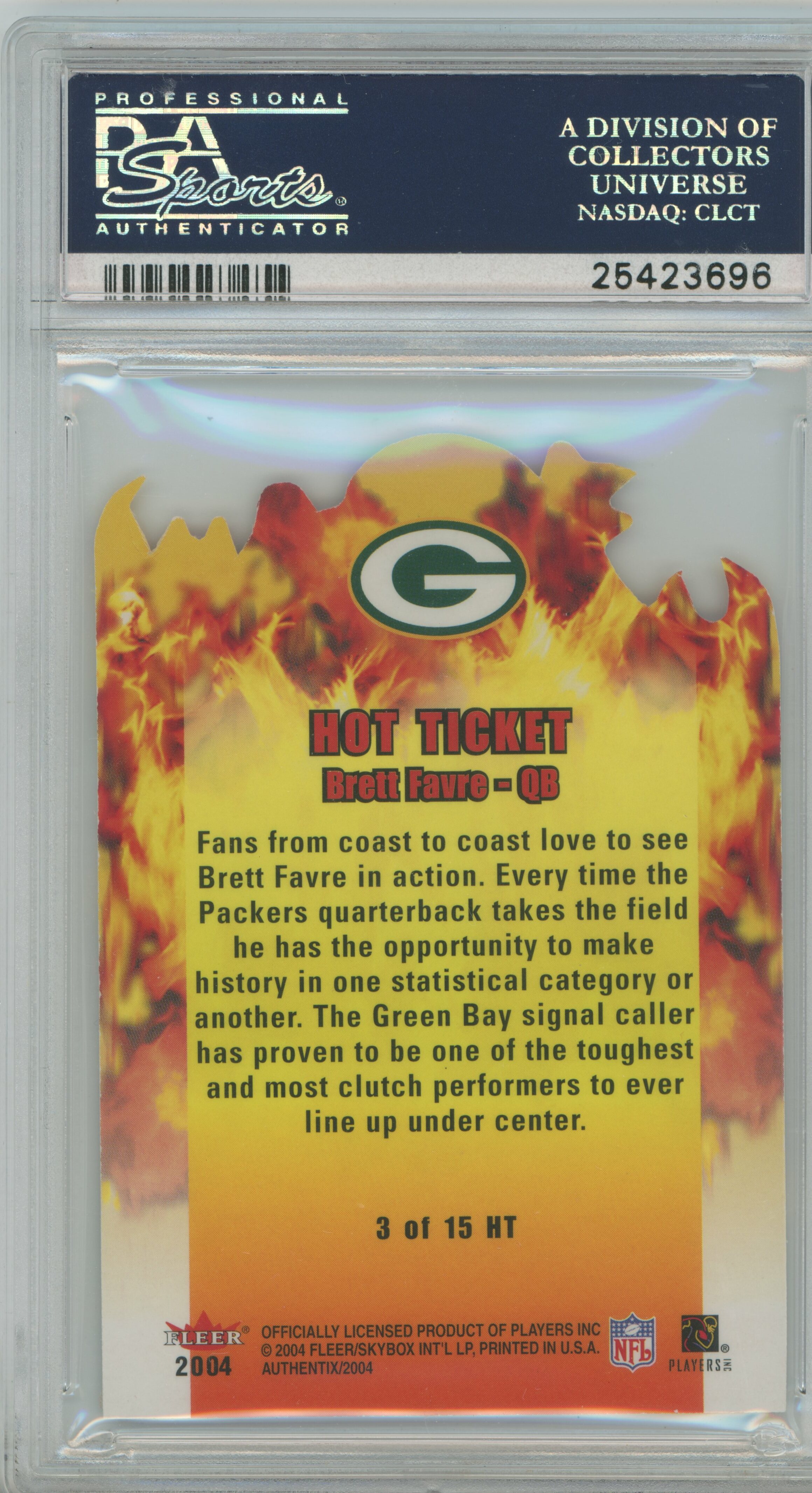 2004 Authentix Hot Ticket Brett Favre PSA 10