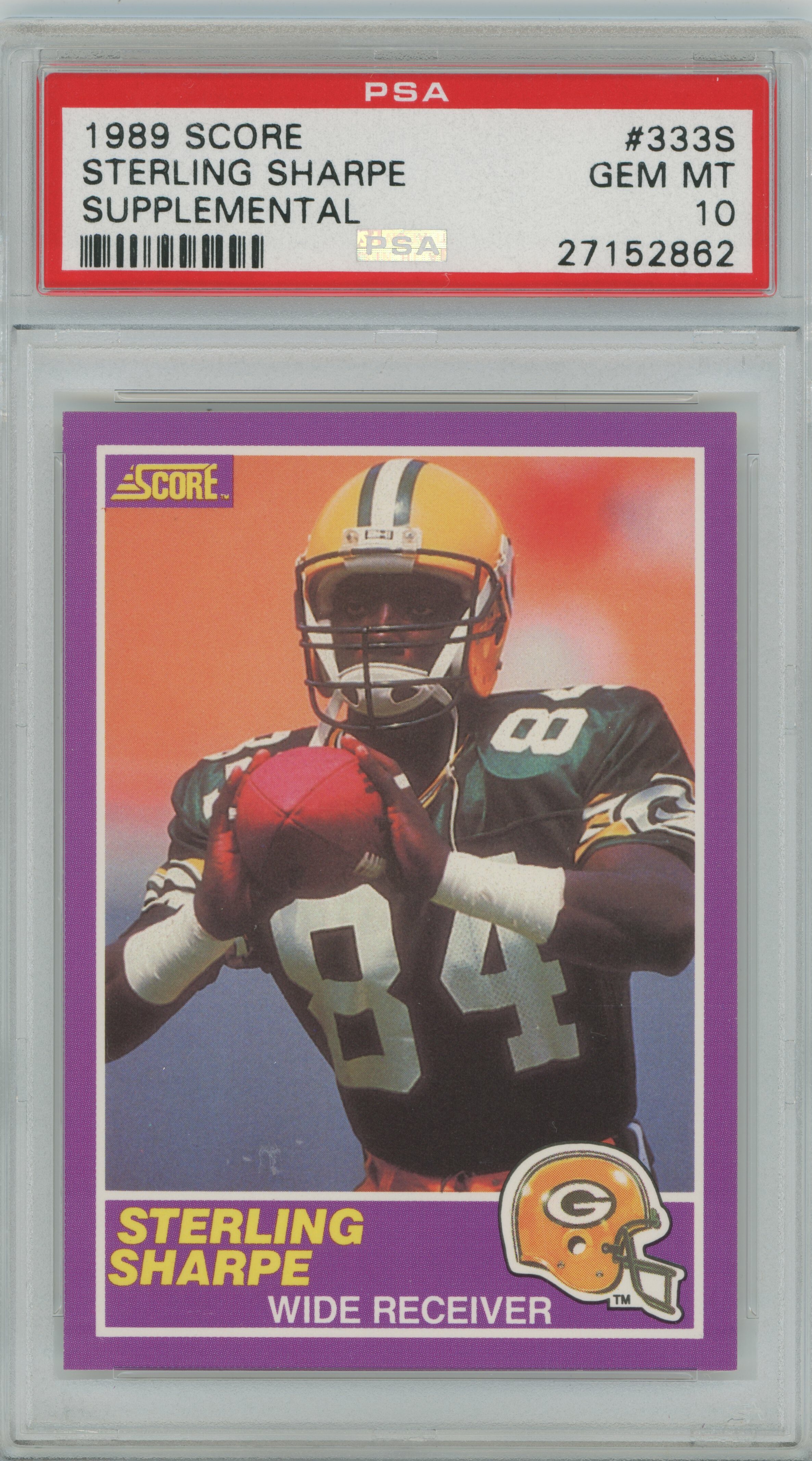 1989 Score Supplemental RC Sterling Sharpe PSA 10