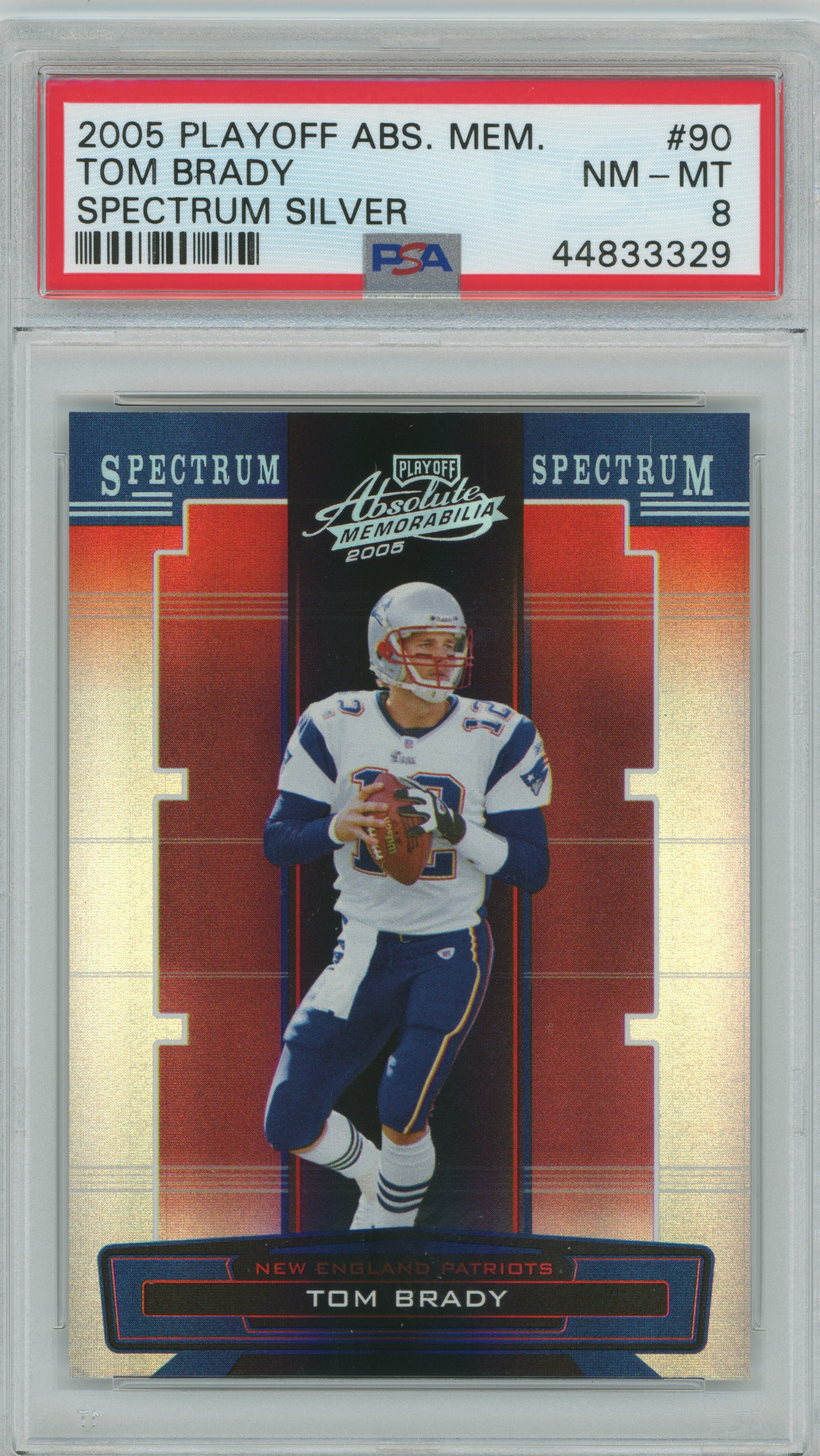 2005 Absolute Memorabilia Spectrum Silver Tom Brady PSA 8