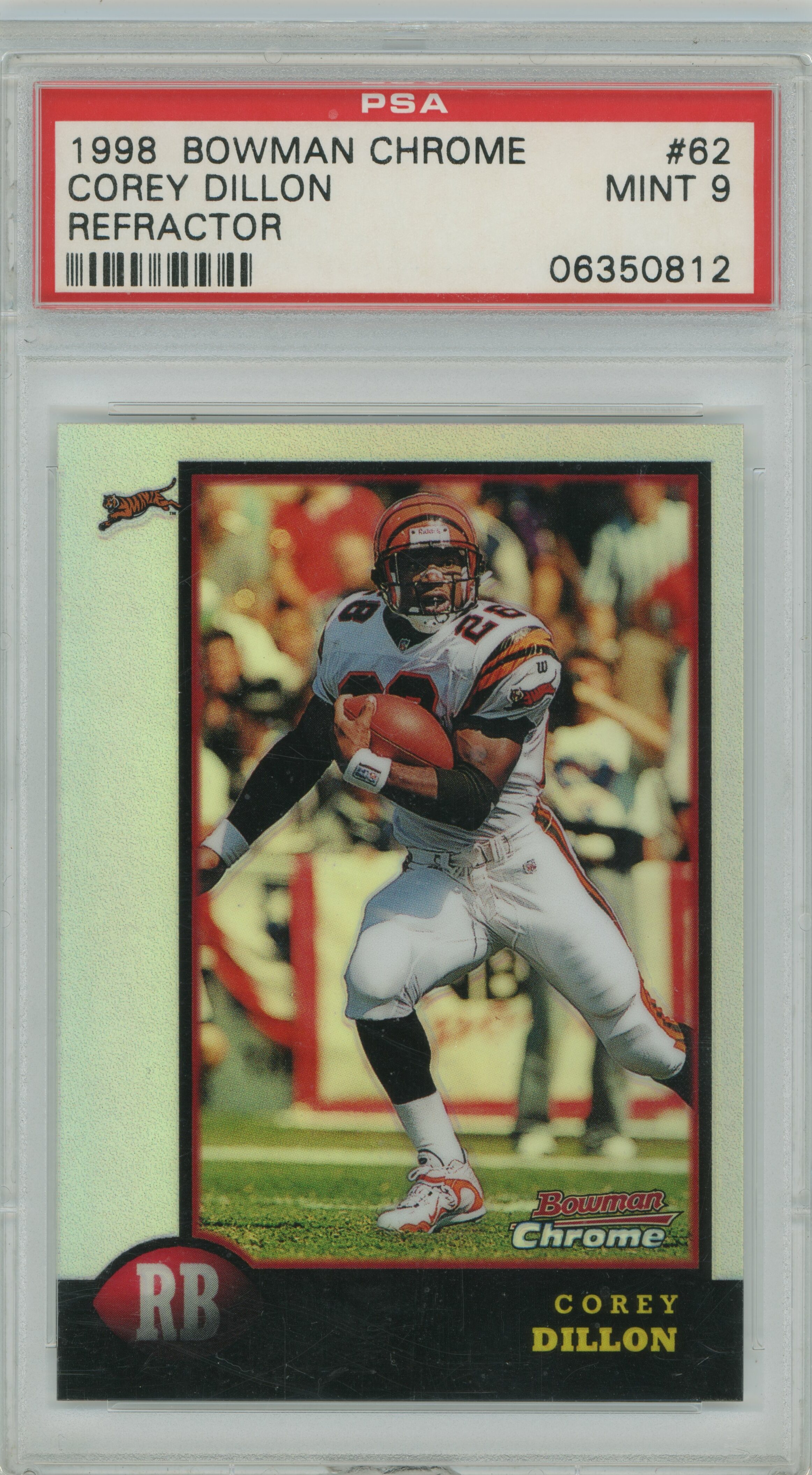 1998 Bowman Chrome Refractor Corey Dillon PSA 9