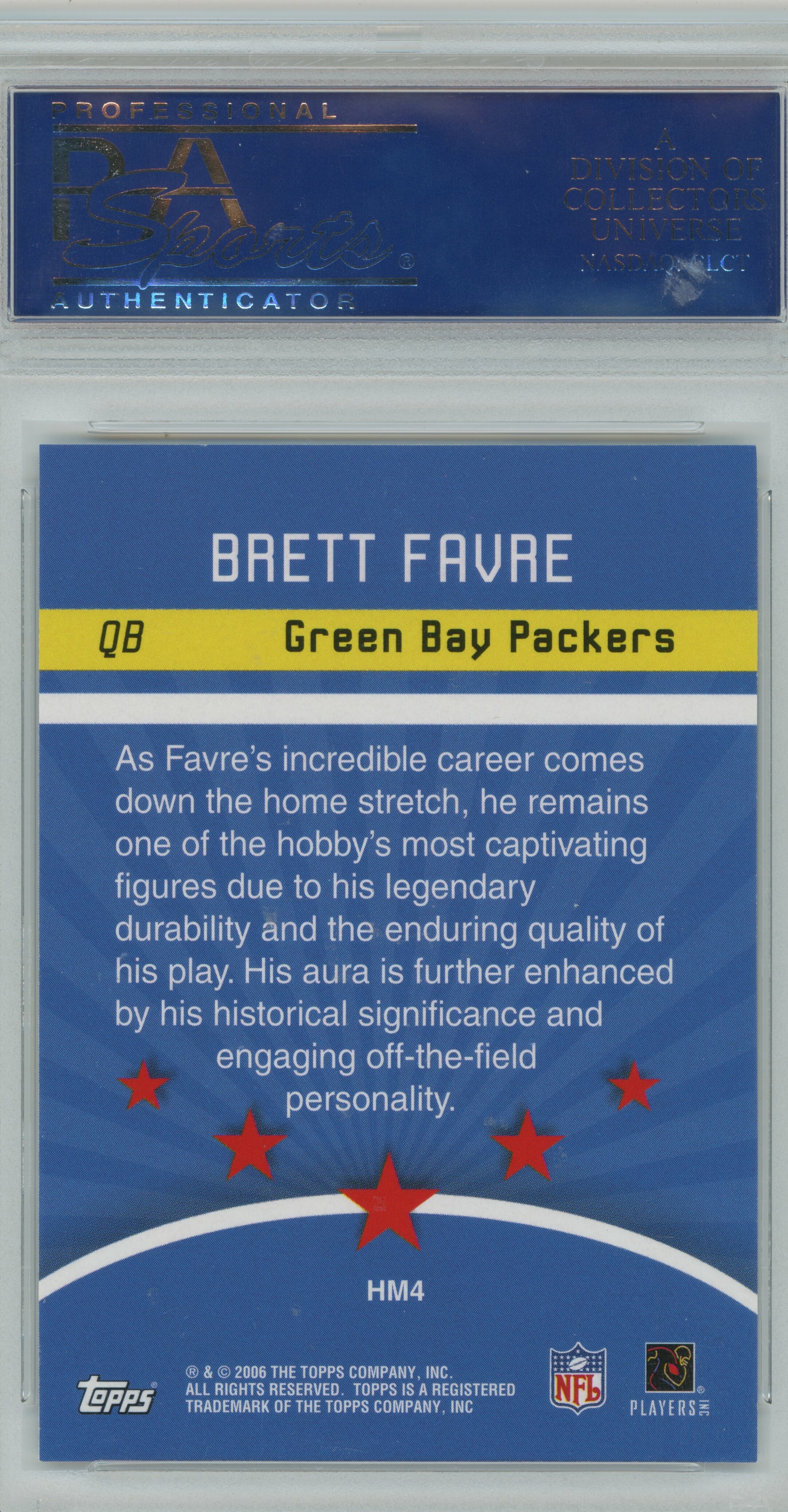 2006 Topps Hobby Masters Brett Favre PSA 10