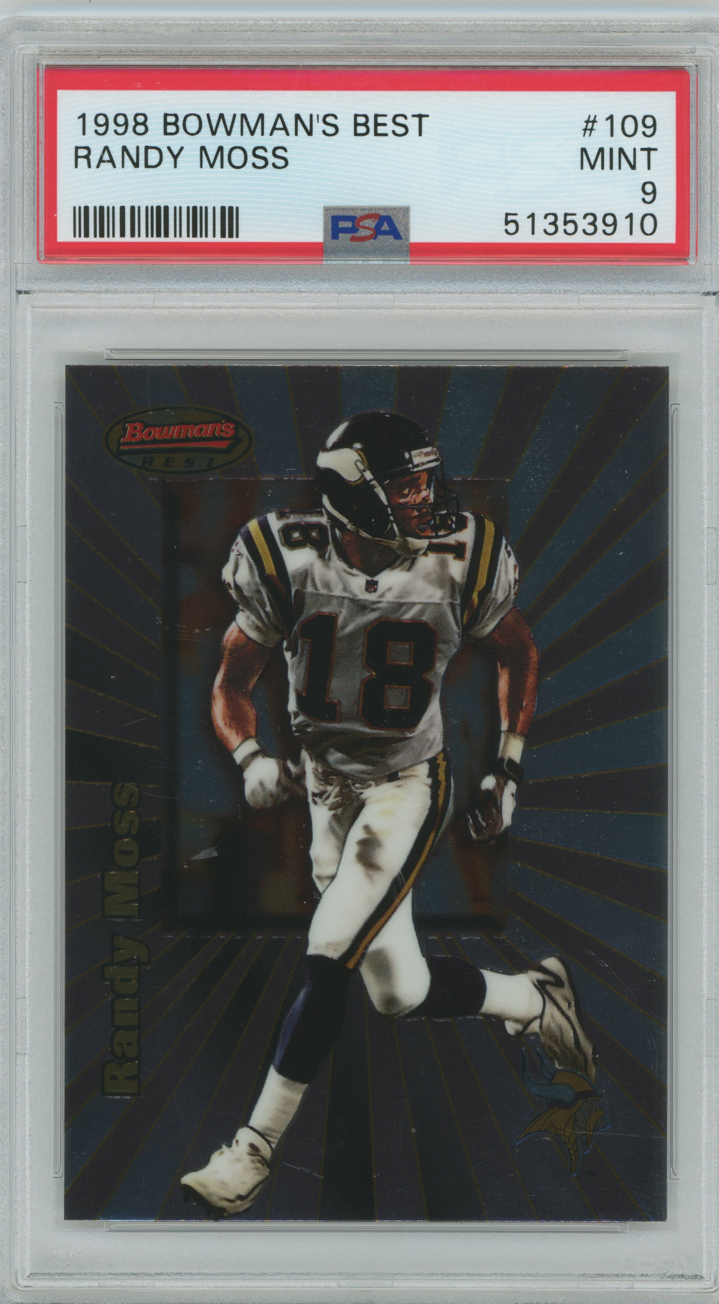 1998 Bowman's Best Randy Moss PSA 9