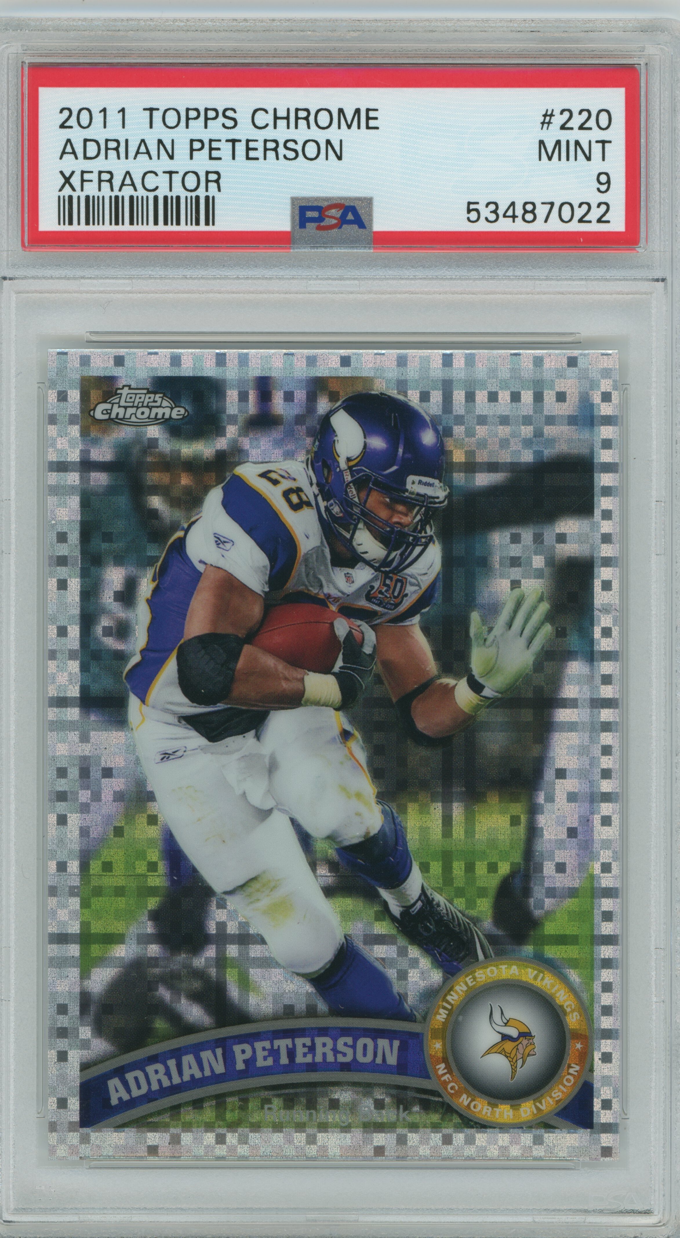 2011 Topps Chrome Xfractor Adrian Peterson PSA 9