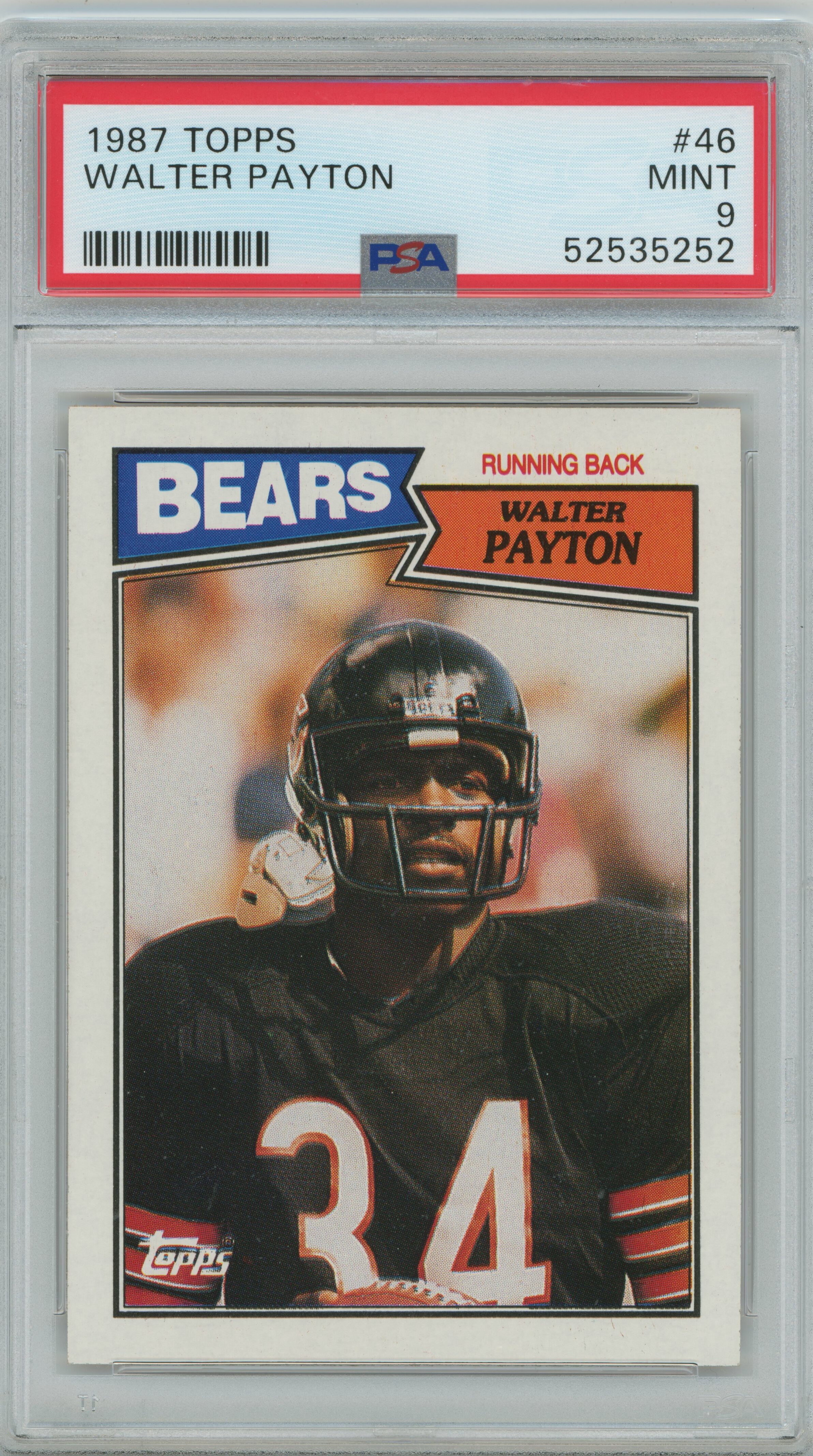 1987 Topps Walter Payton PSA 9