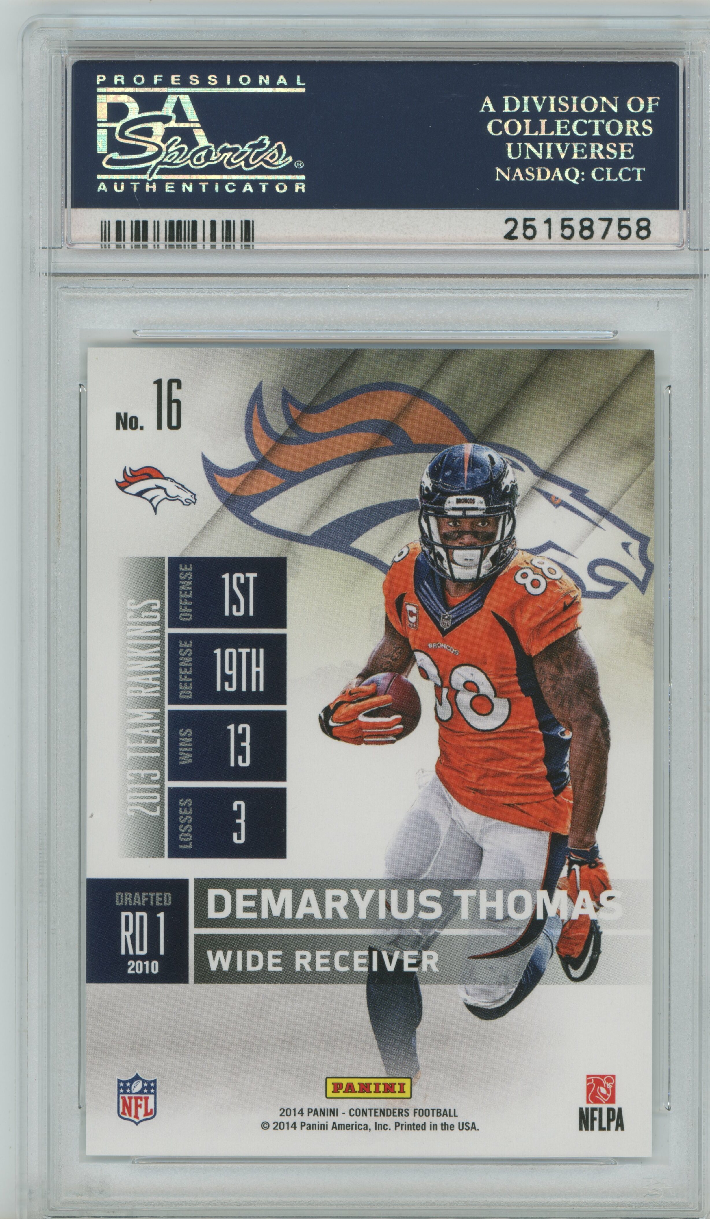 2014 Contenders Championship Ticket /99 Demaryius Thomas PSA 10