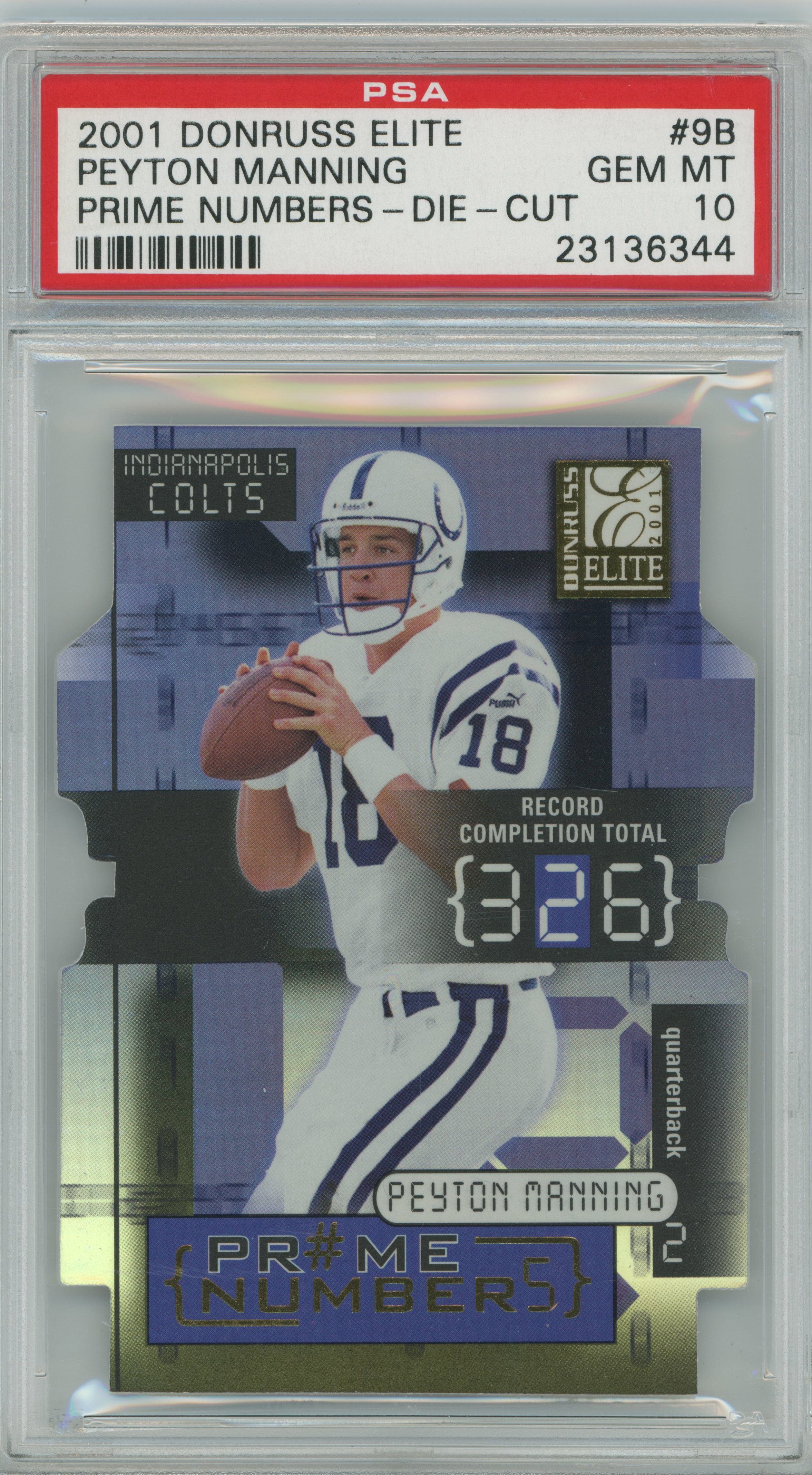 2001 Elite Prime Numbers Peyton Manning PSA 10