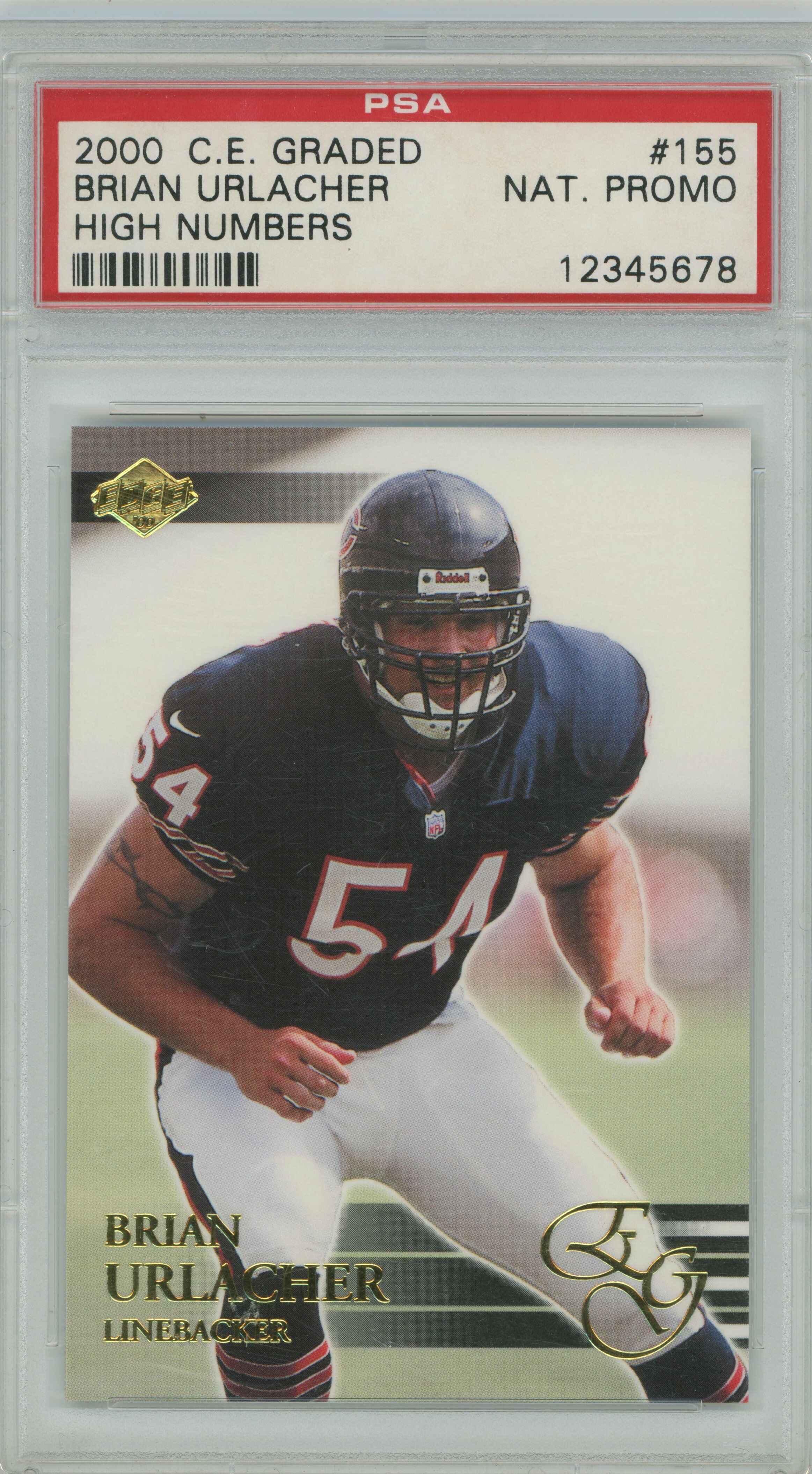 2000 Collector's Edge Graded High Numbers National Promo Brian Urlacher PSA