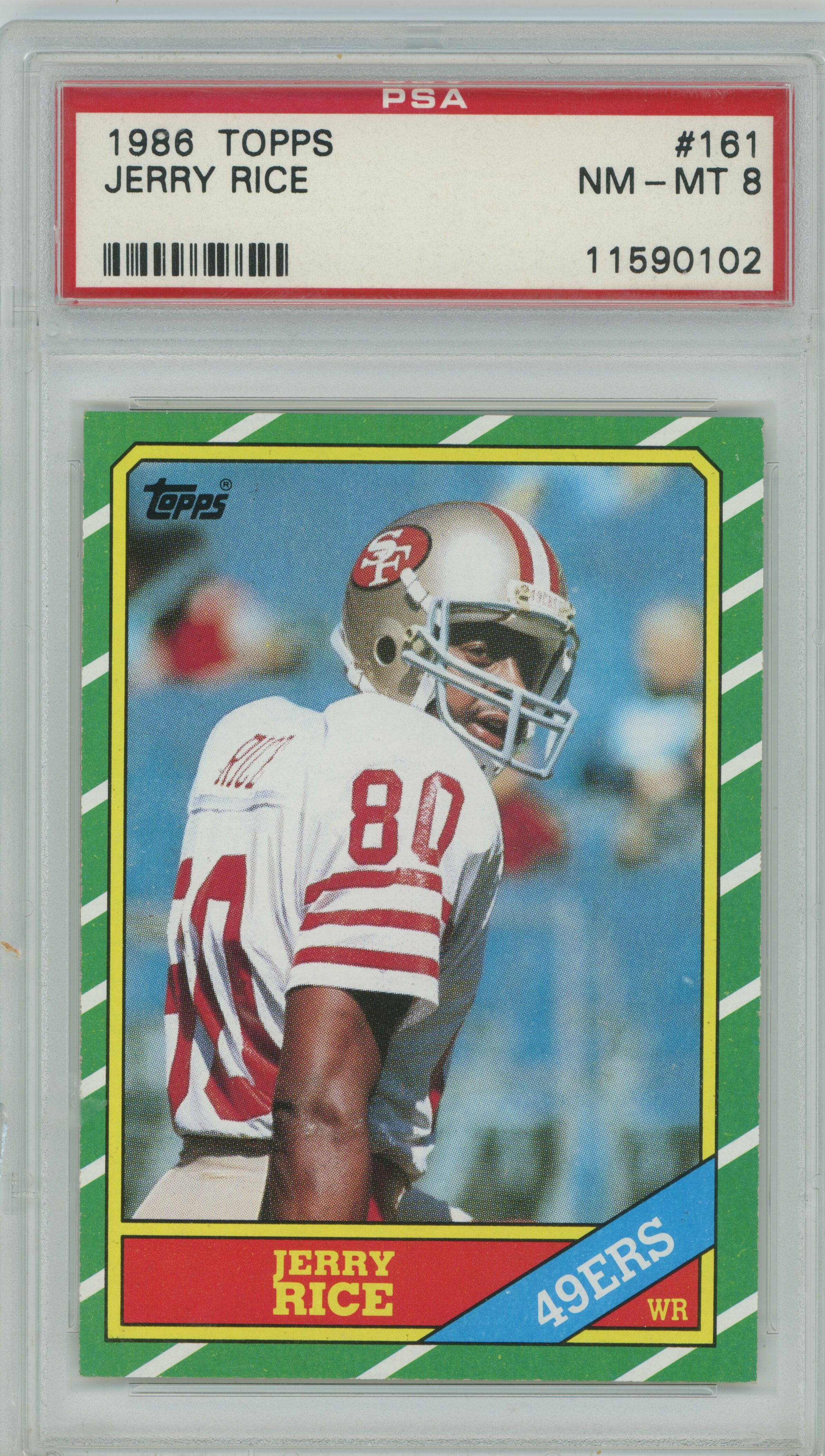 1986 Topps RC Jerry Rice PSA 8