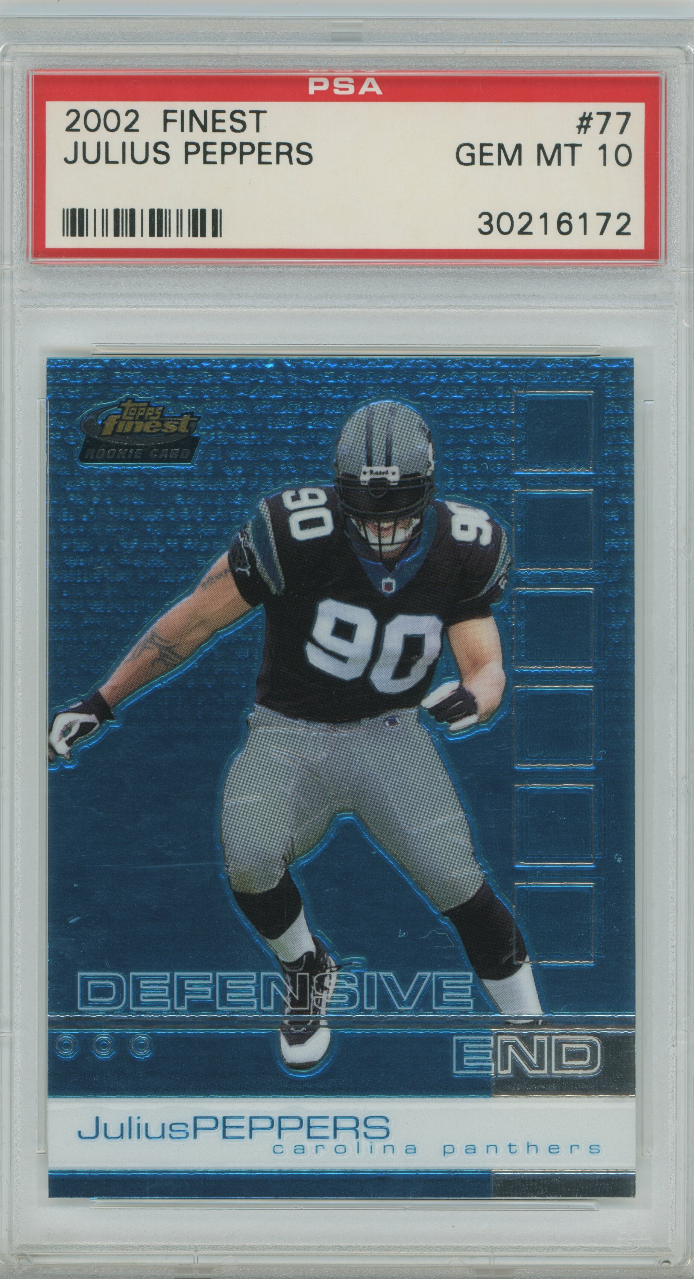 2002 Finest RC Julius Peppers PSA 10