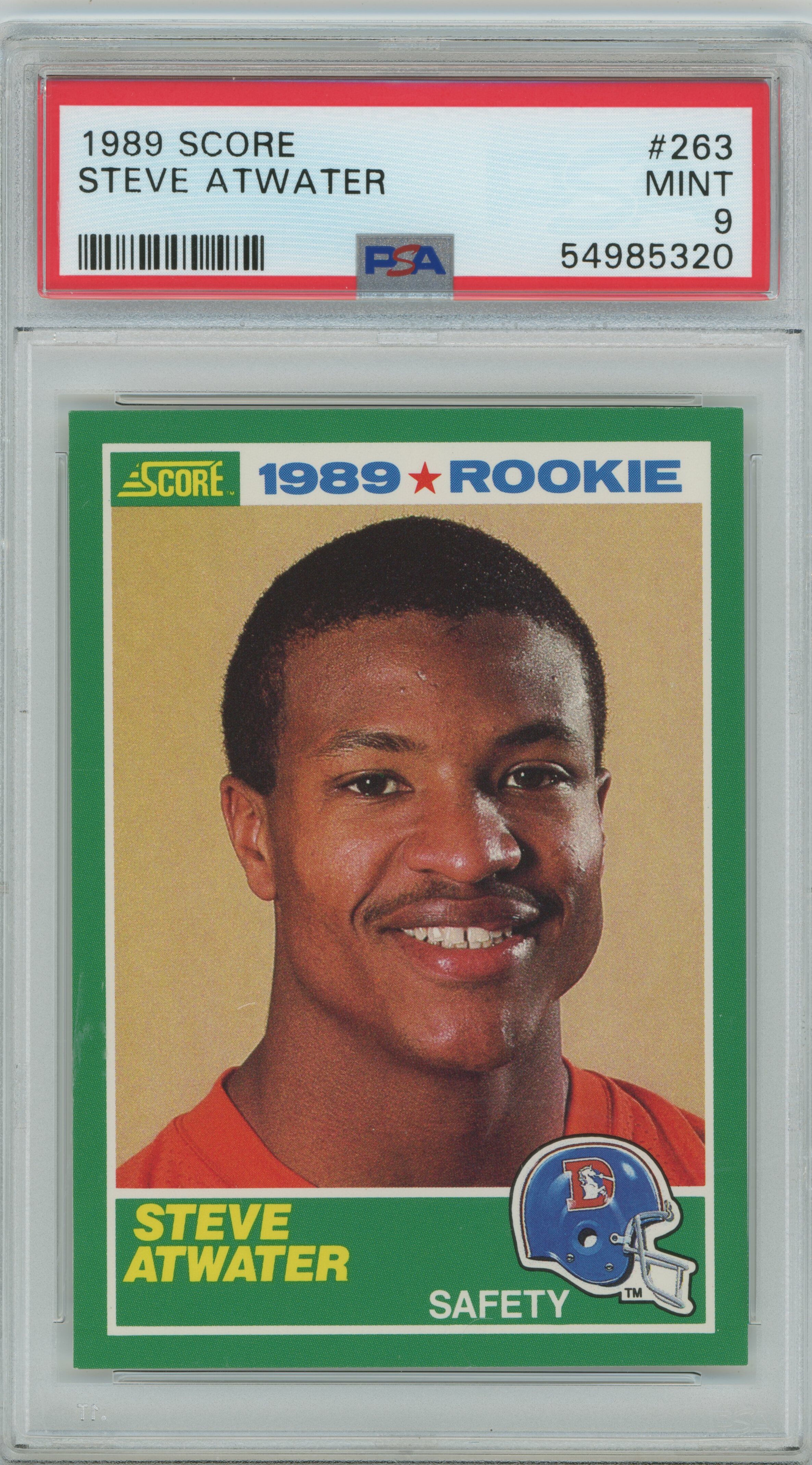 1989 Score RC Steve Atwater PSA 9