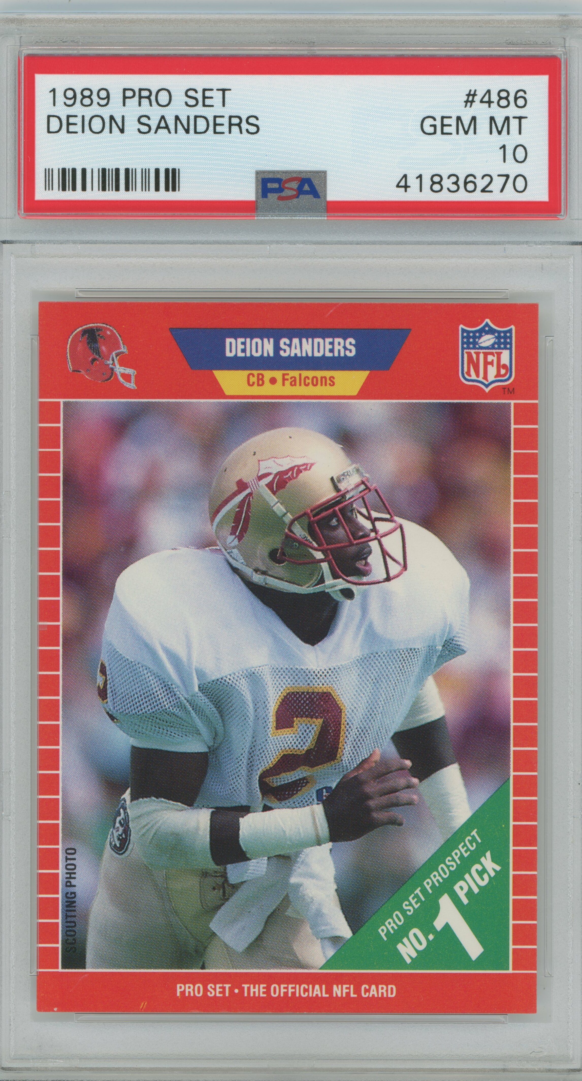 1989 Pro Set RC Deion Sanders PSA 10