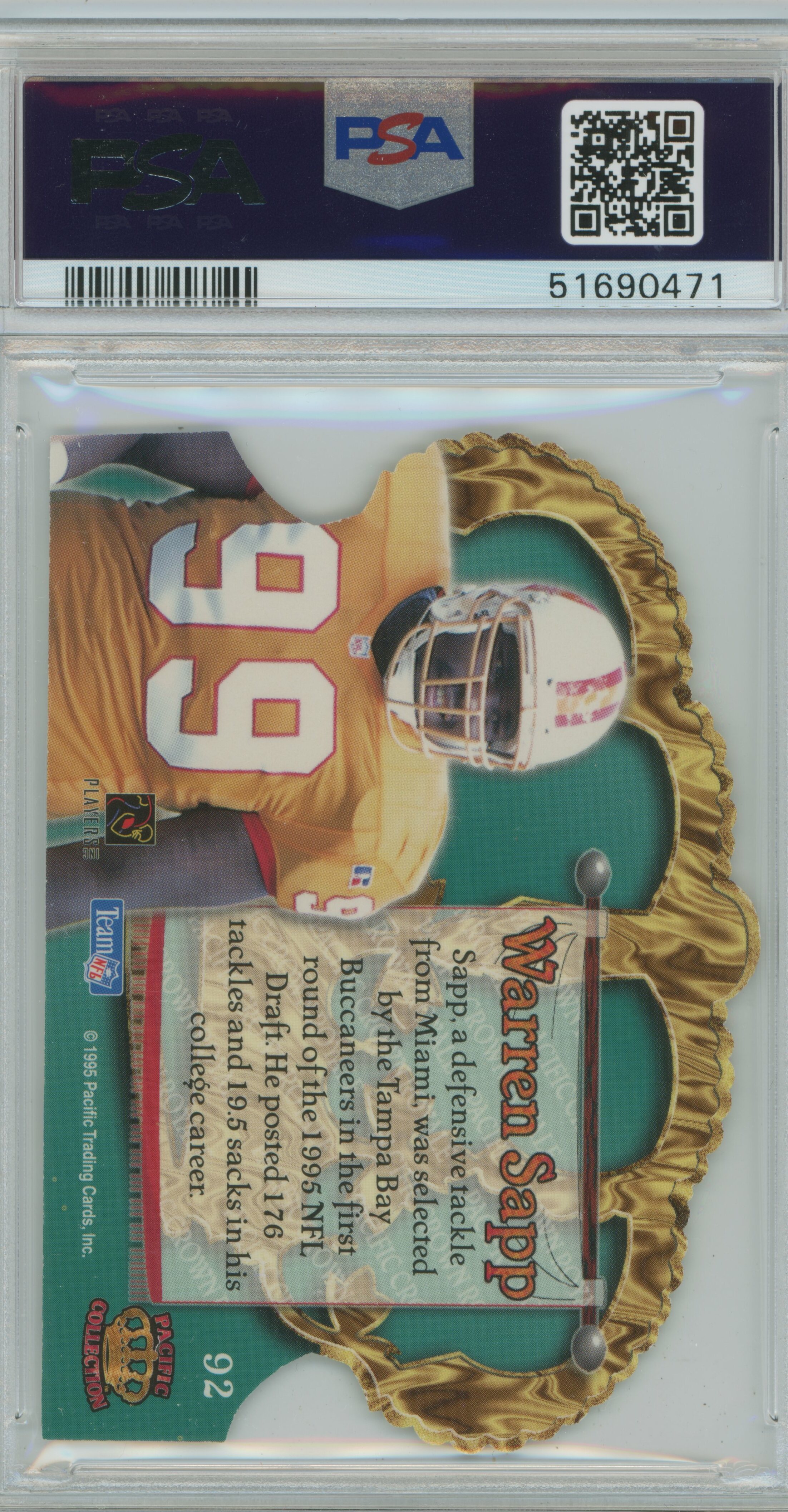 1995 Crown Royale RC Warren Sapp PSA 9