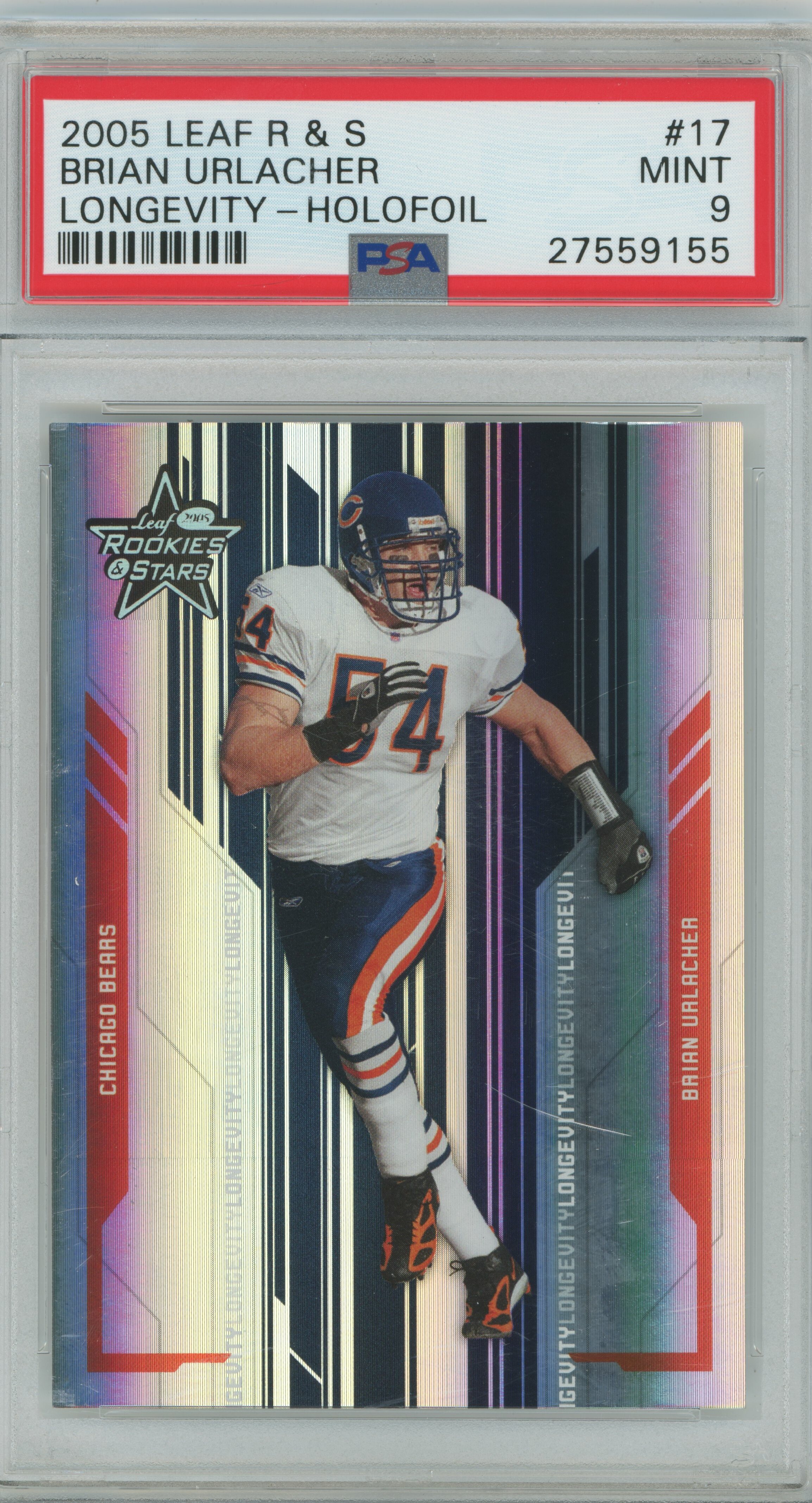 2005 Rookies & Stars Longevity Holofoil Brian Urlacher PSA 9