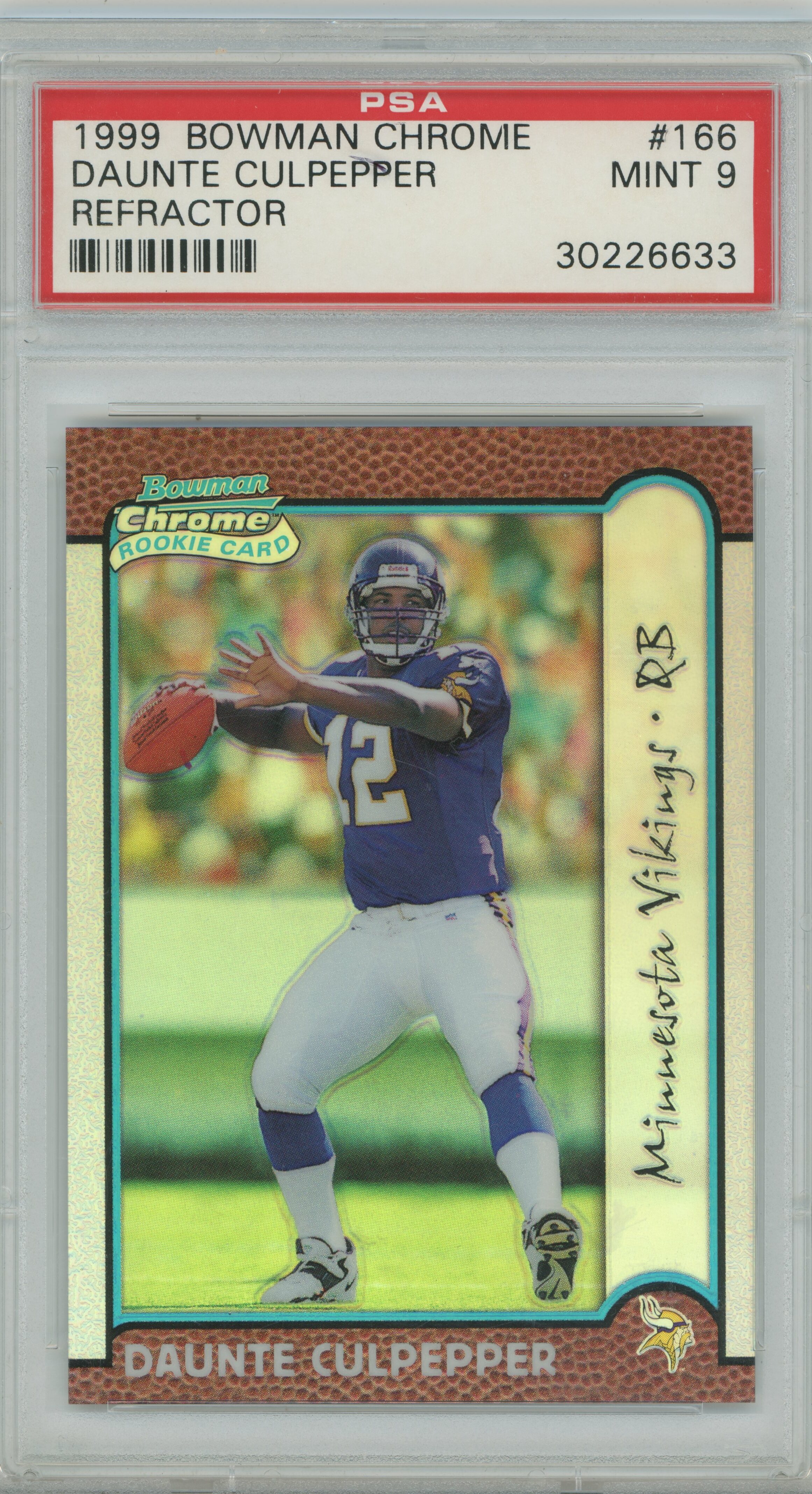 1999 Bowman Chrome Refractor Daunte Culpepper PSA 9