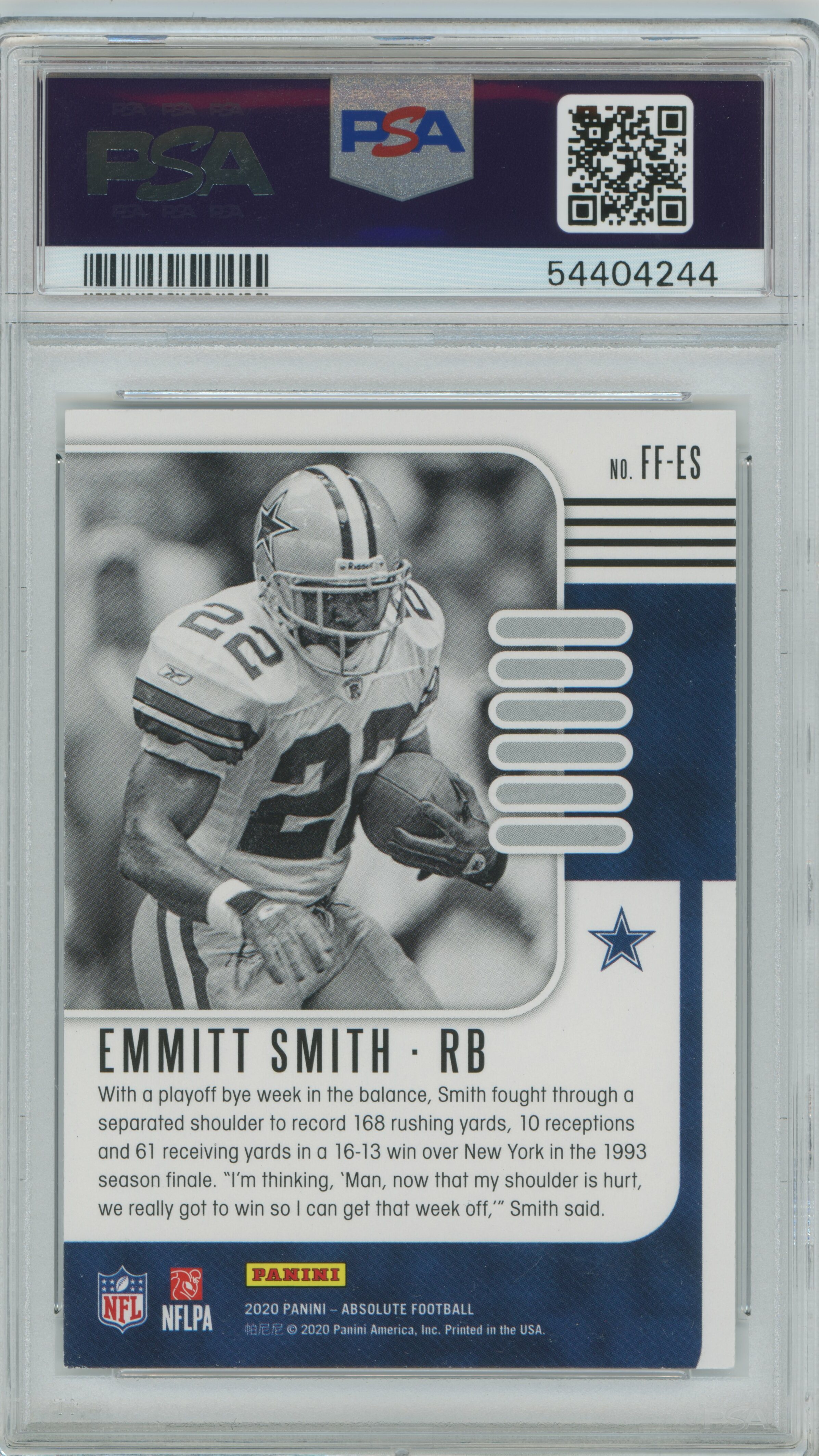 2020 Absolute Fantasy Flashback Emmitt Smith PSA 9