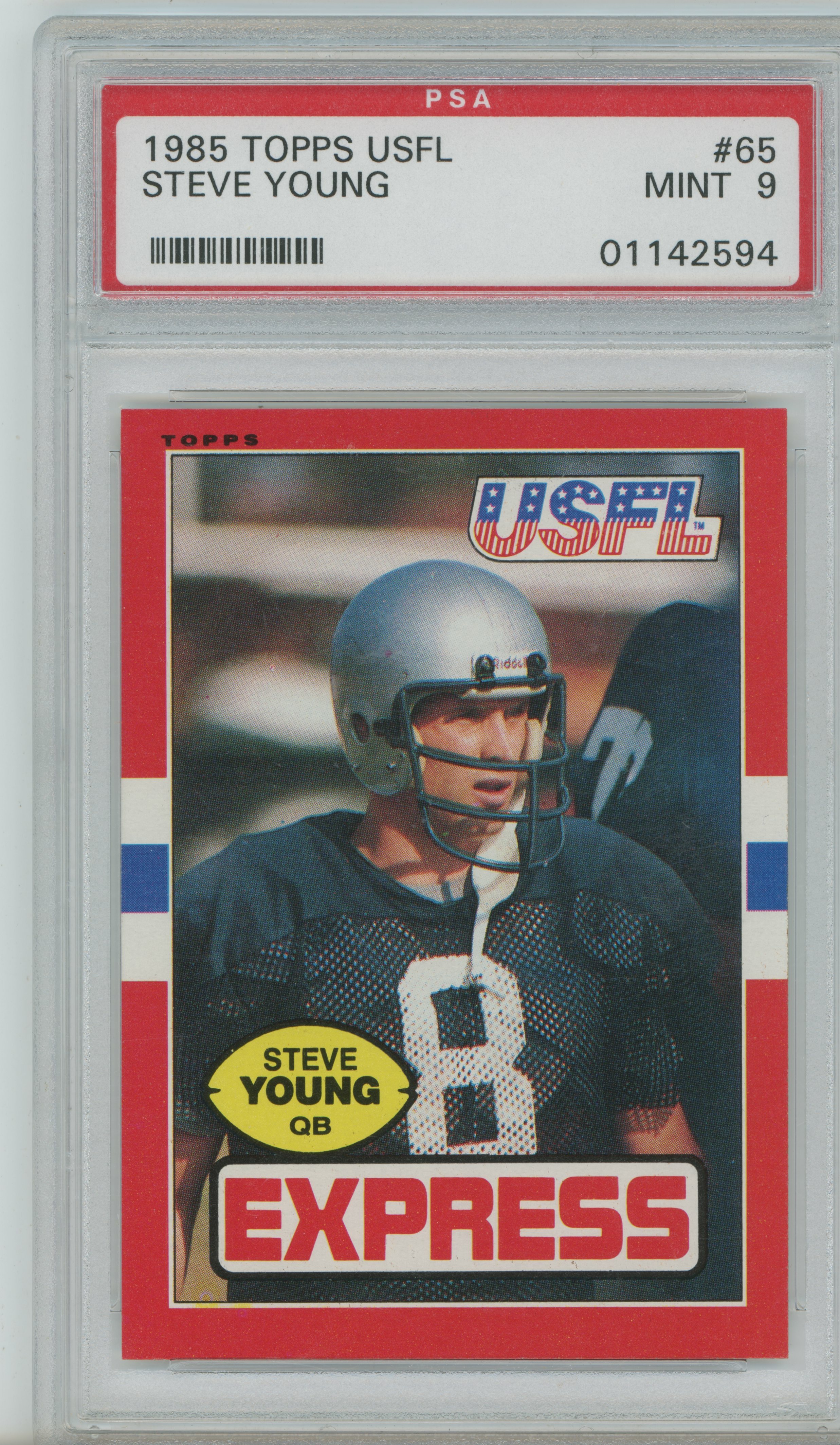 1985 Topps USFL Steve Young PSA 9