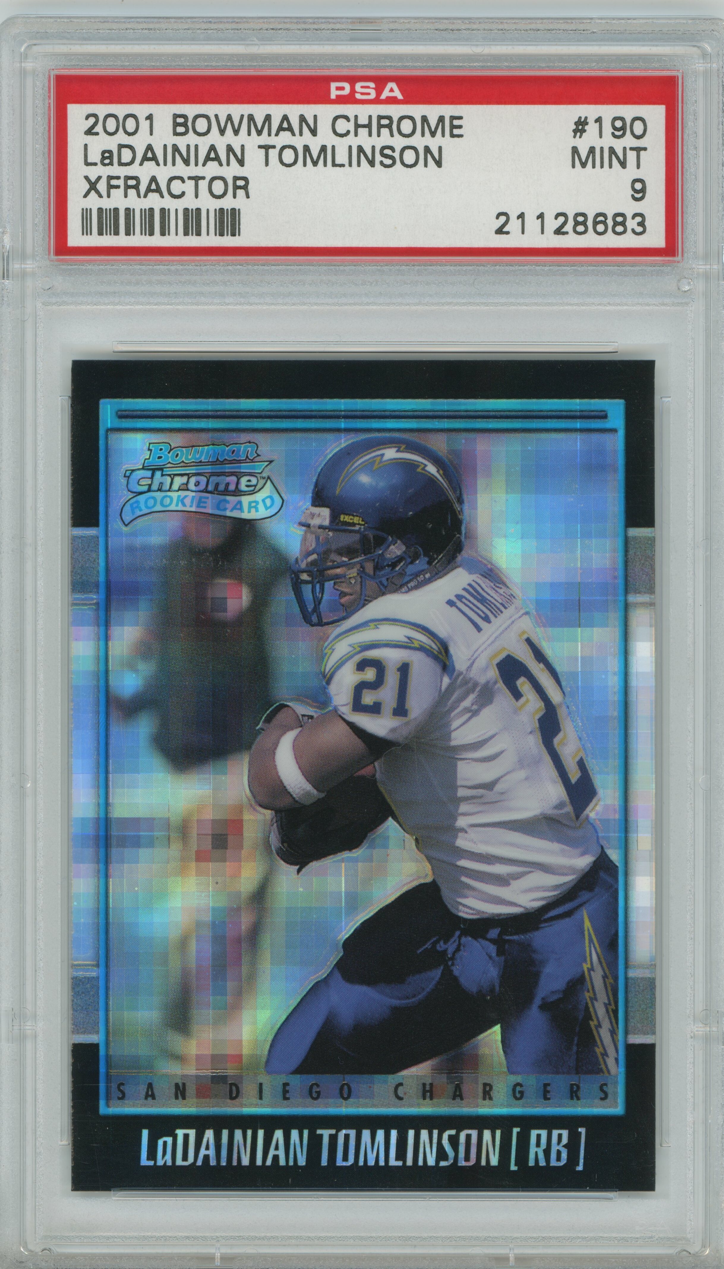 2001 Bowman Chrome Xfractor LaDainian Tomlinson PSA 9