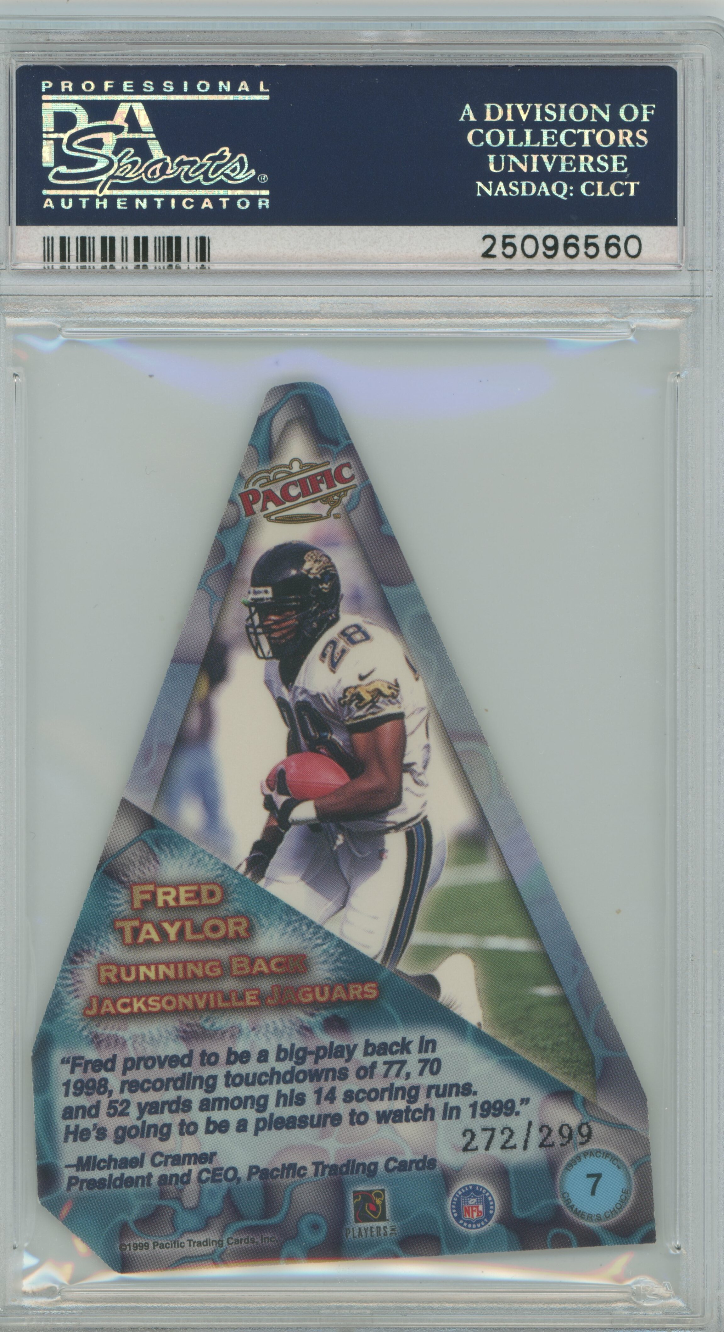 1999 Pacific Cramer's Choice Awards Fred Taylor PSA 10