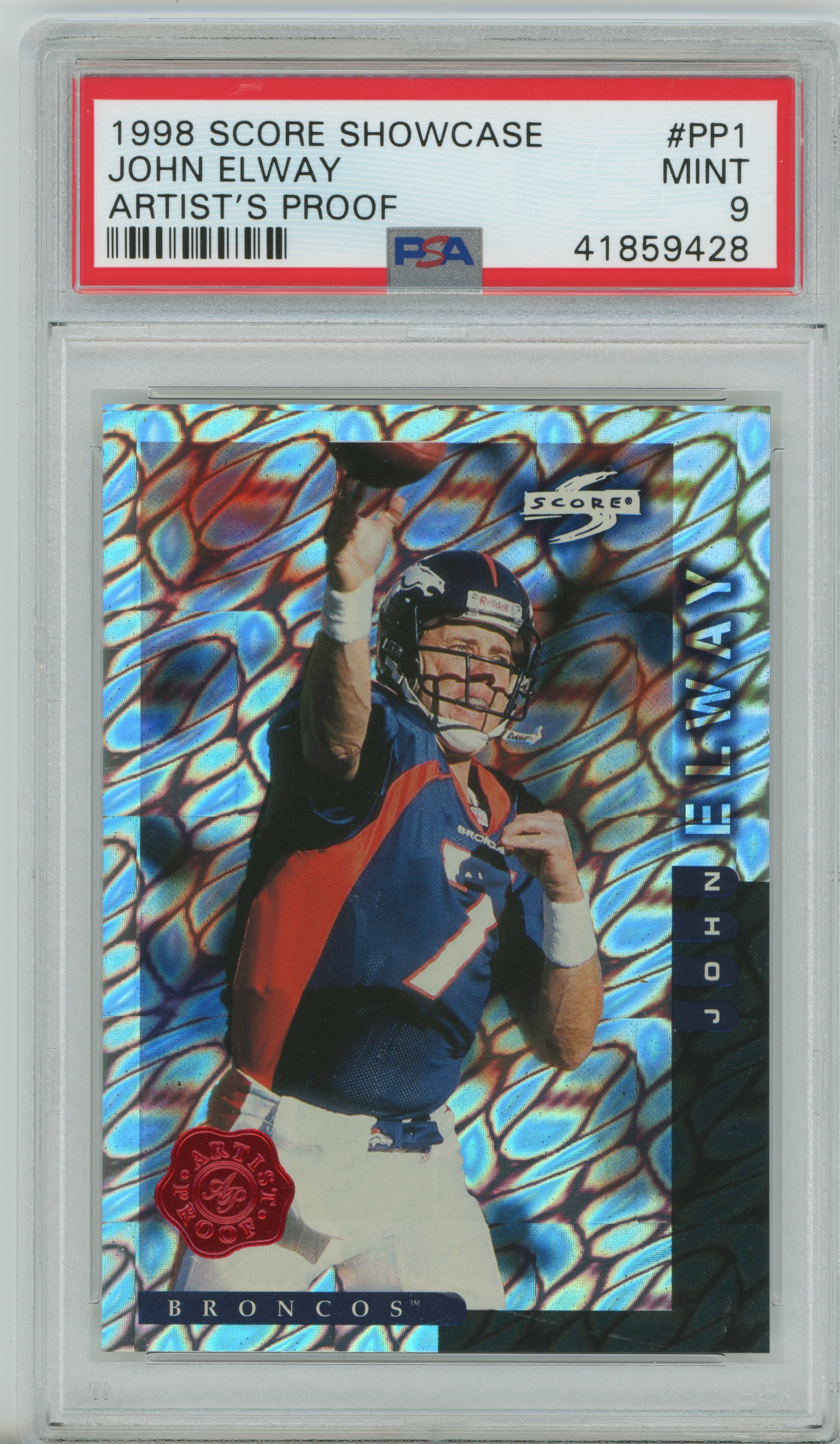 1998 Showcase Artist's Proof John Elway PSA 9