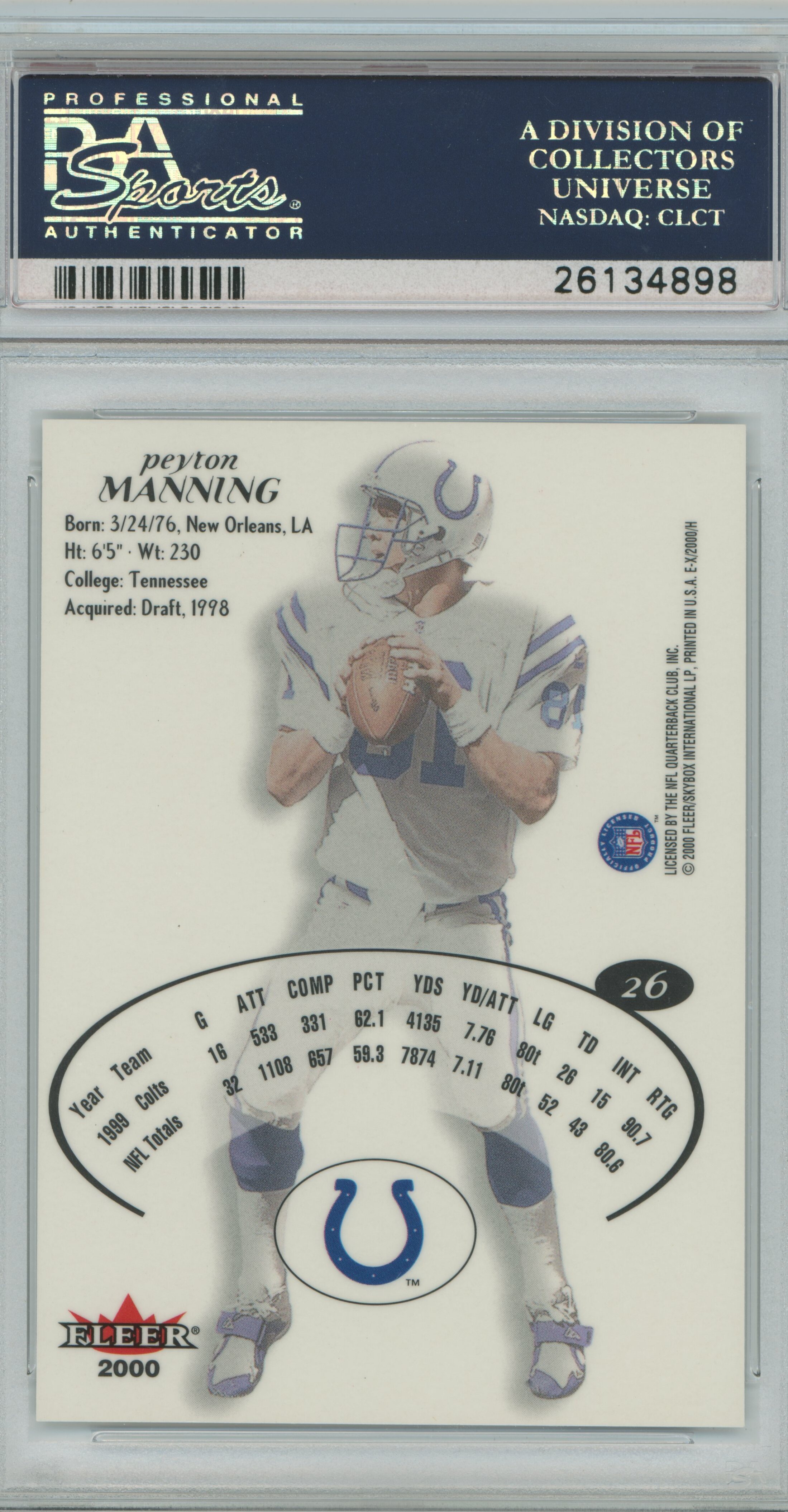 2000 E-X Peyton Manning PSA 9