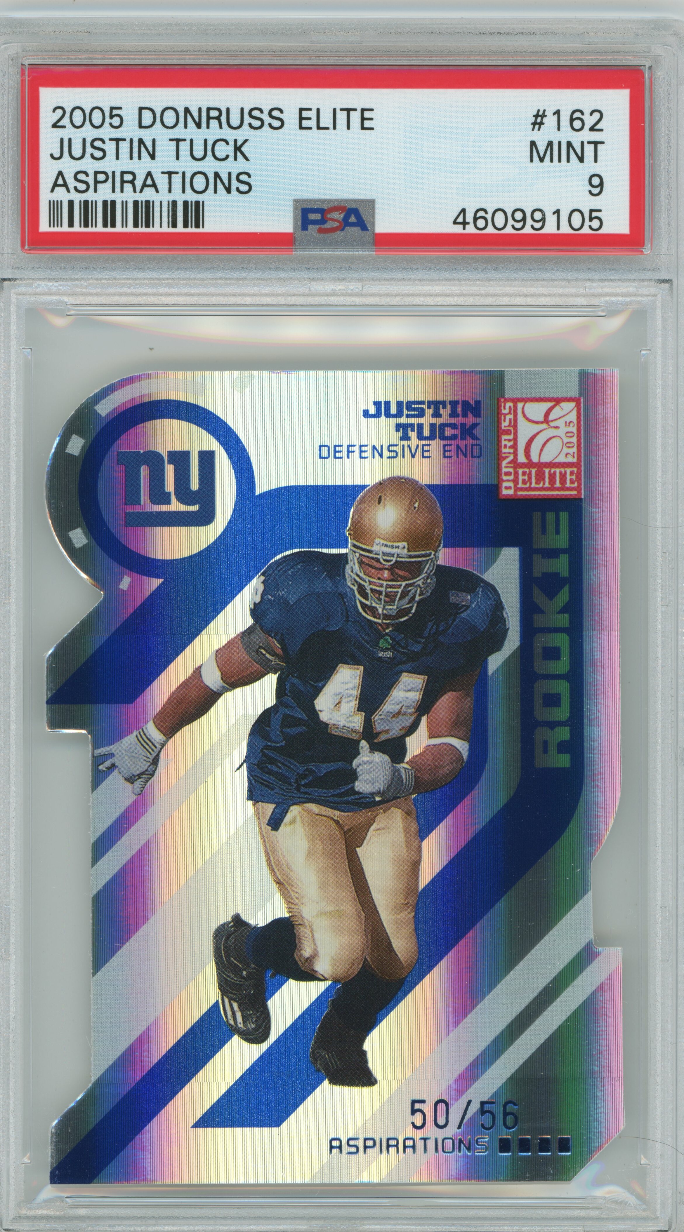 2005 Elite Aspirations RC Justin Tuck PSA 9