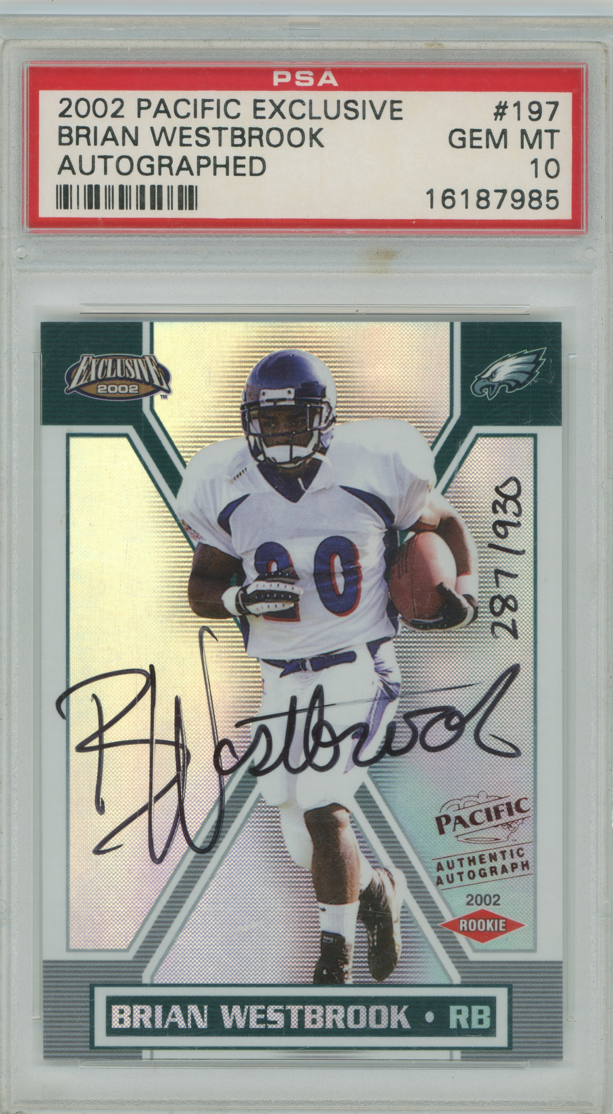 2002 Exclusive Auto RC Brian Westbrook PSA 10