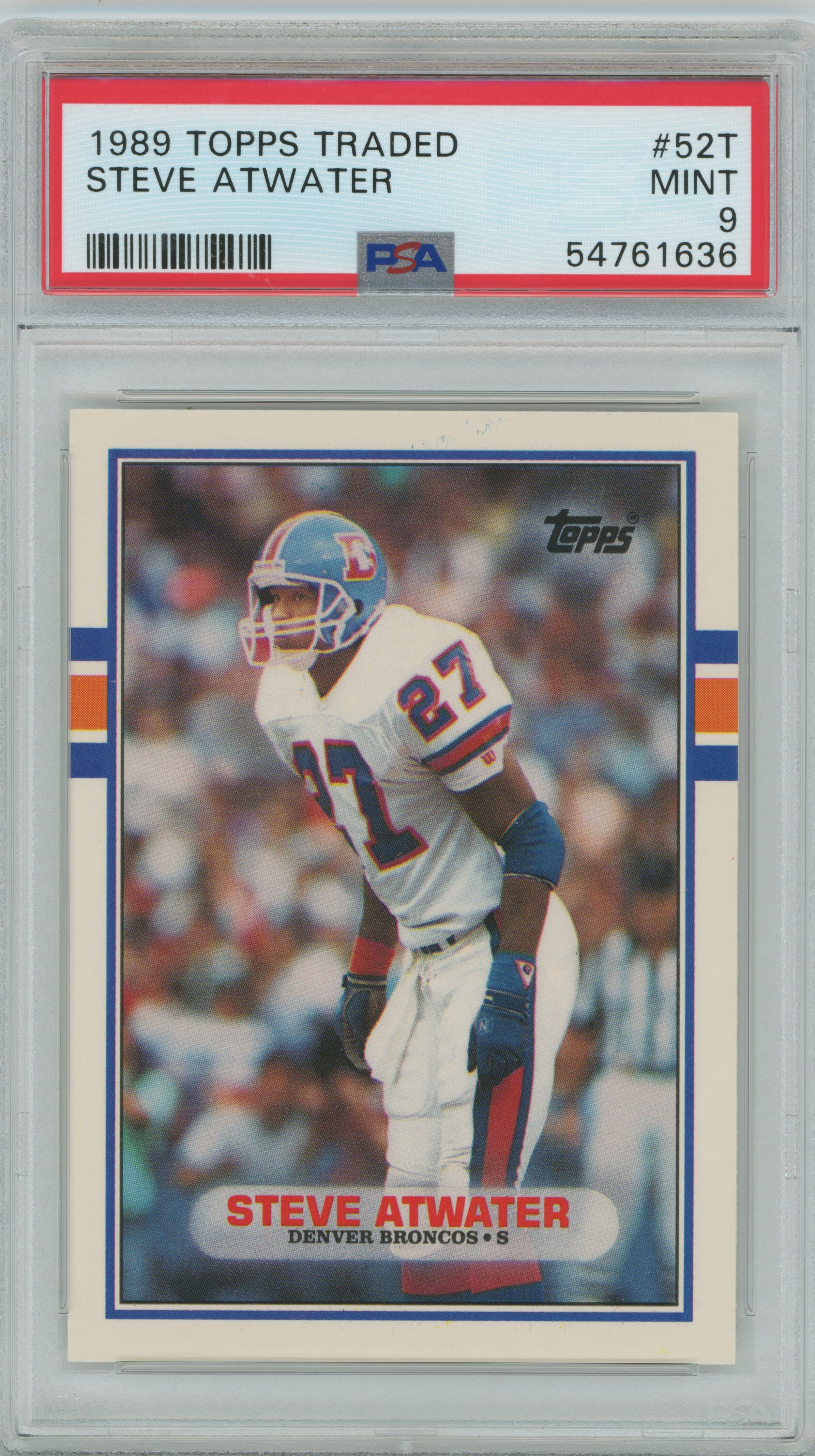 1989 Topps Traded Steve Atwater PSA 9