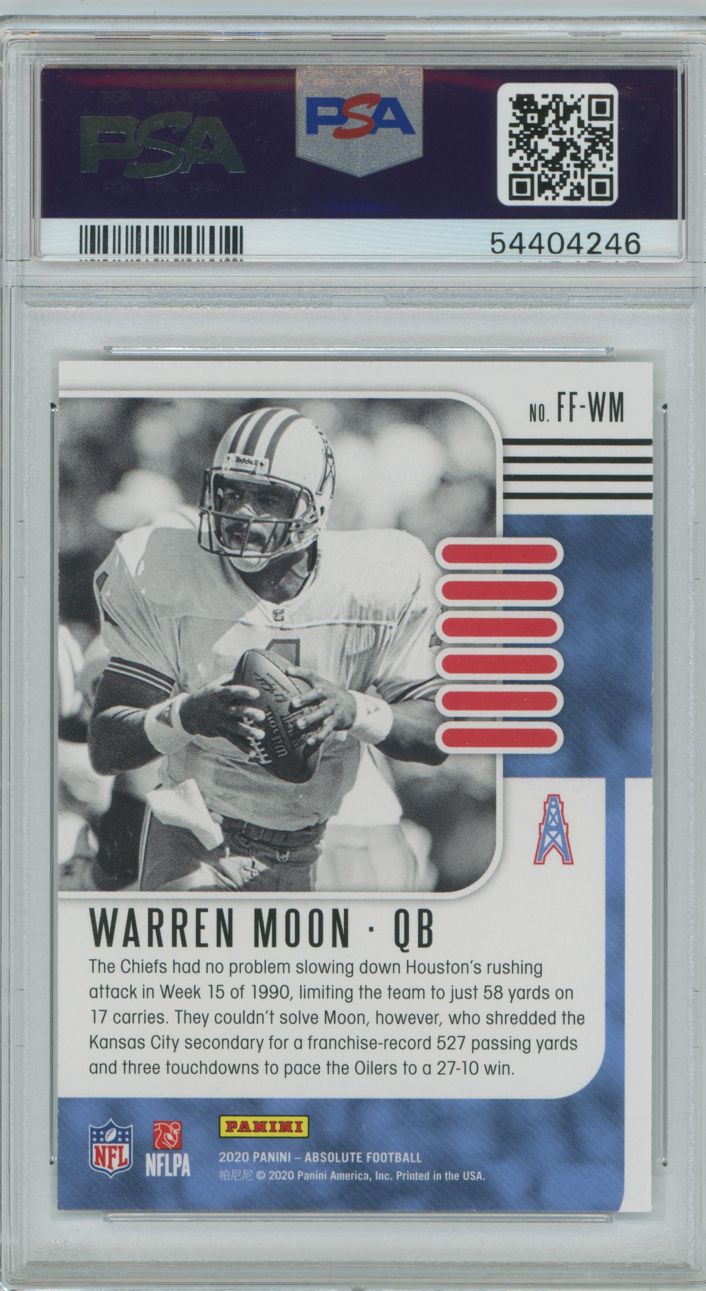 2020 Panini Absolute Fantasy Flashback Warren Moon PSA 10