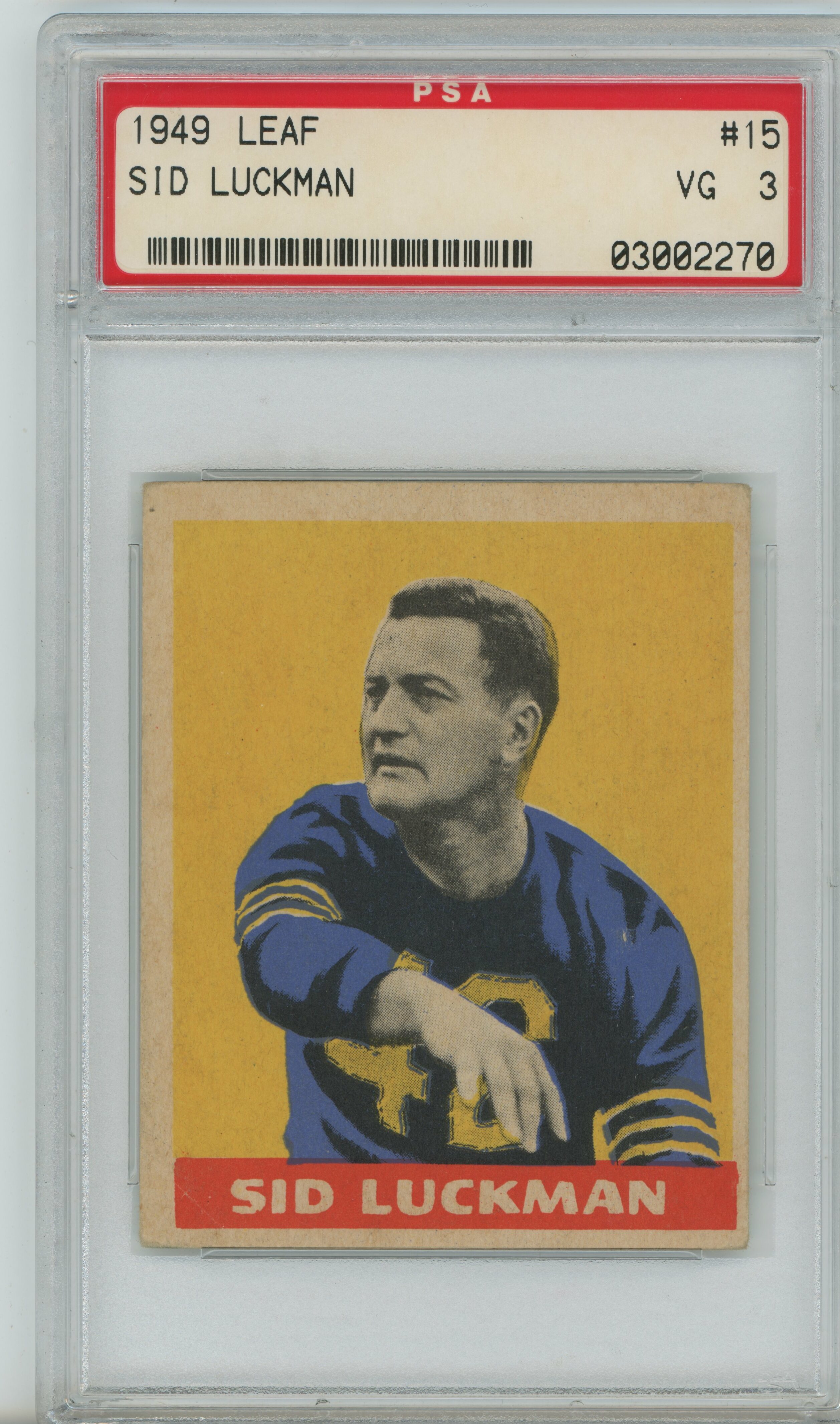 1949 Leaf Sid Luckman PSA 3