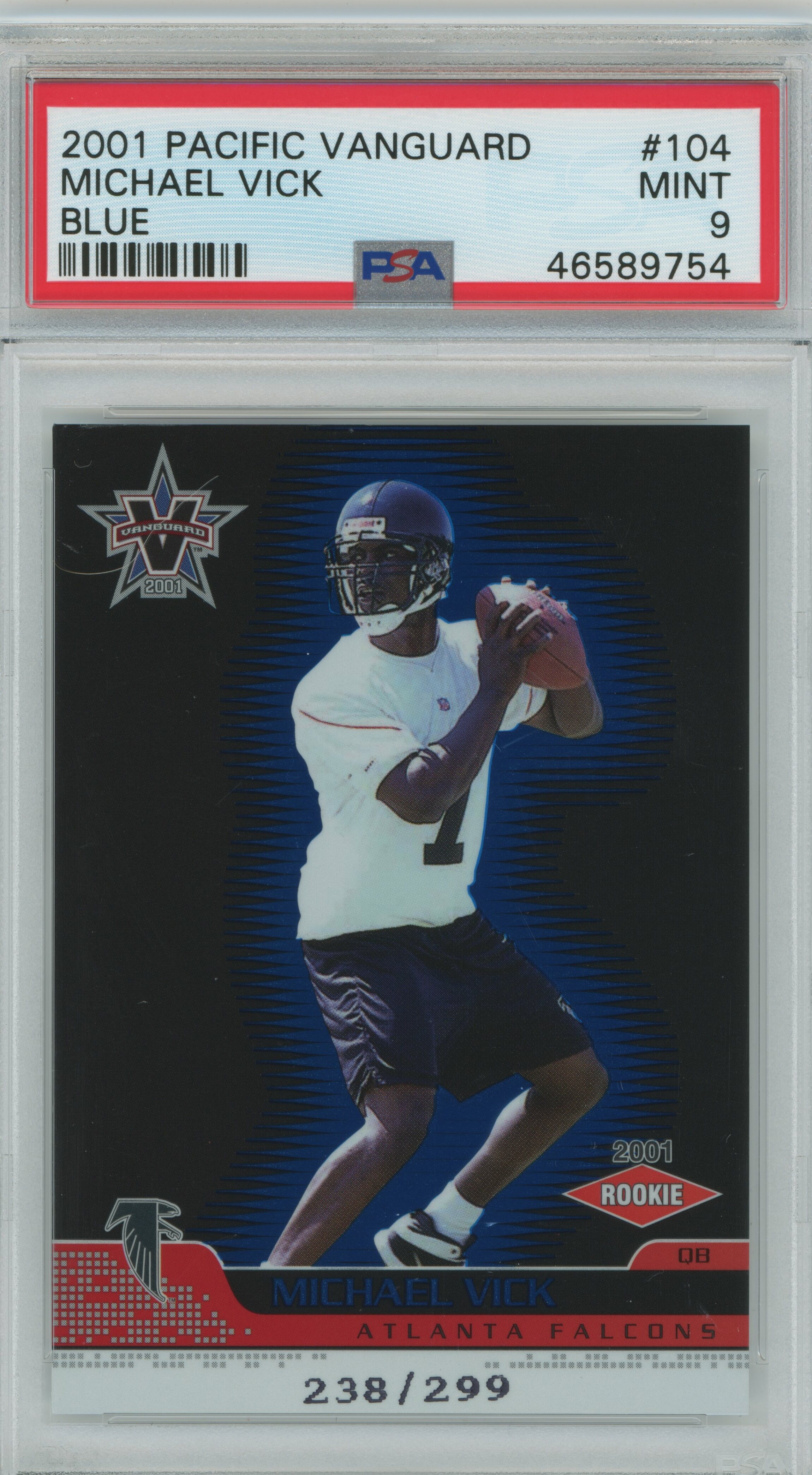 2001 Pacific Vanguard Blue Michael Vick PSA 9