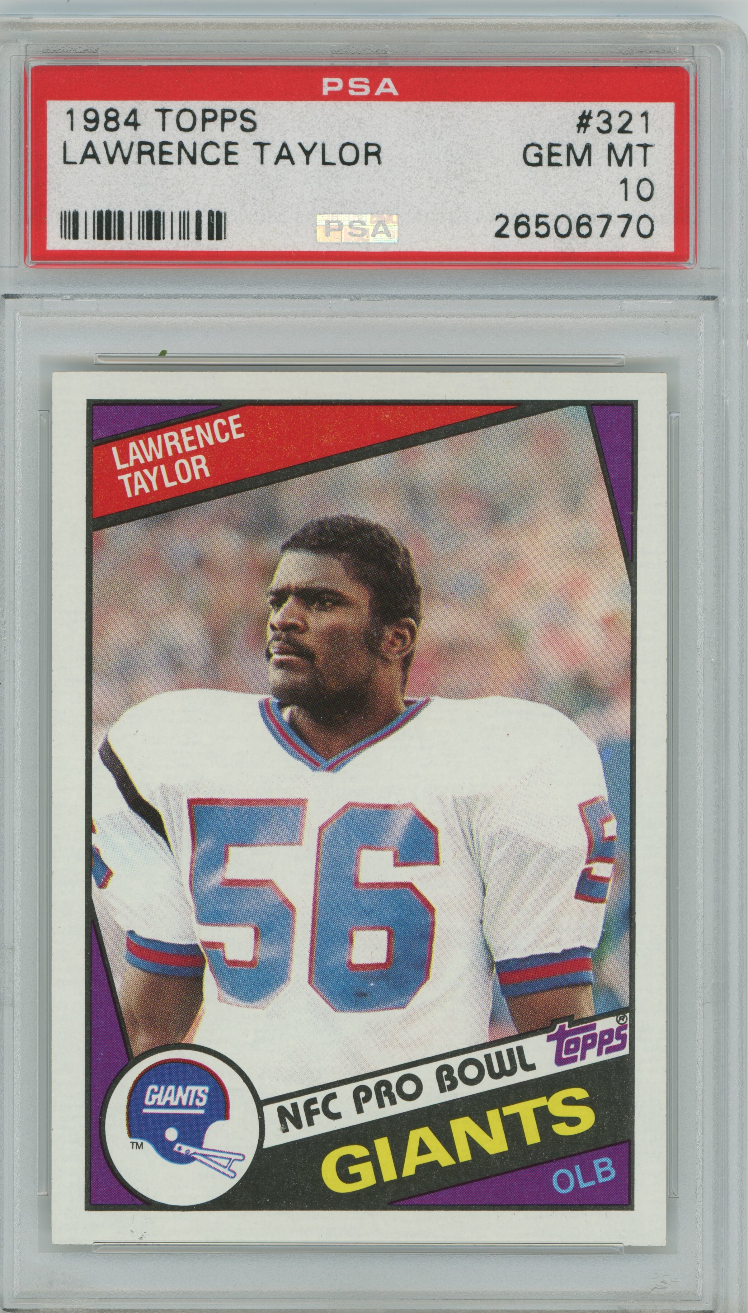 1984 Topps Lawrence Taylor PSA 10