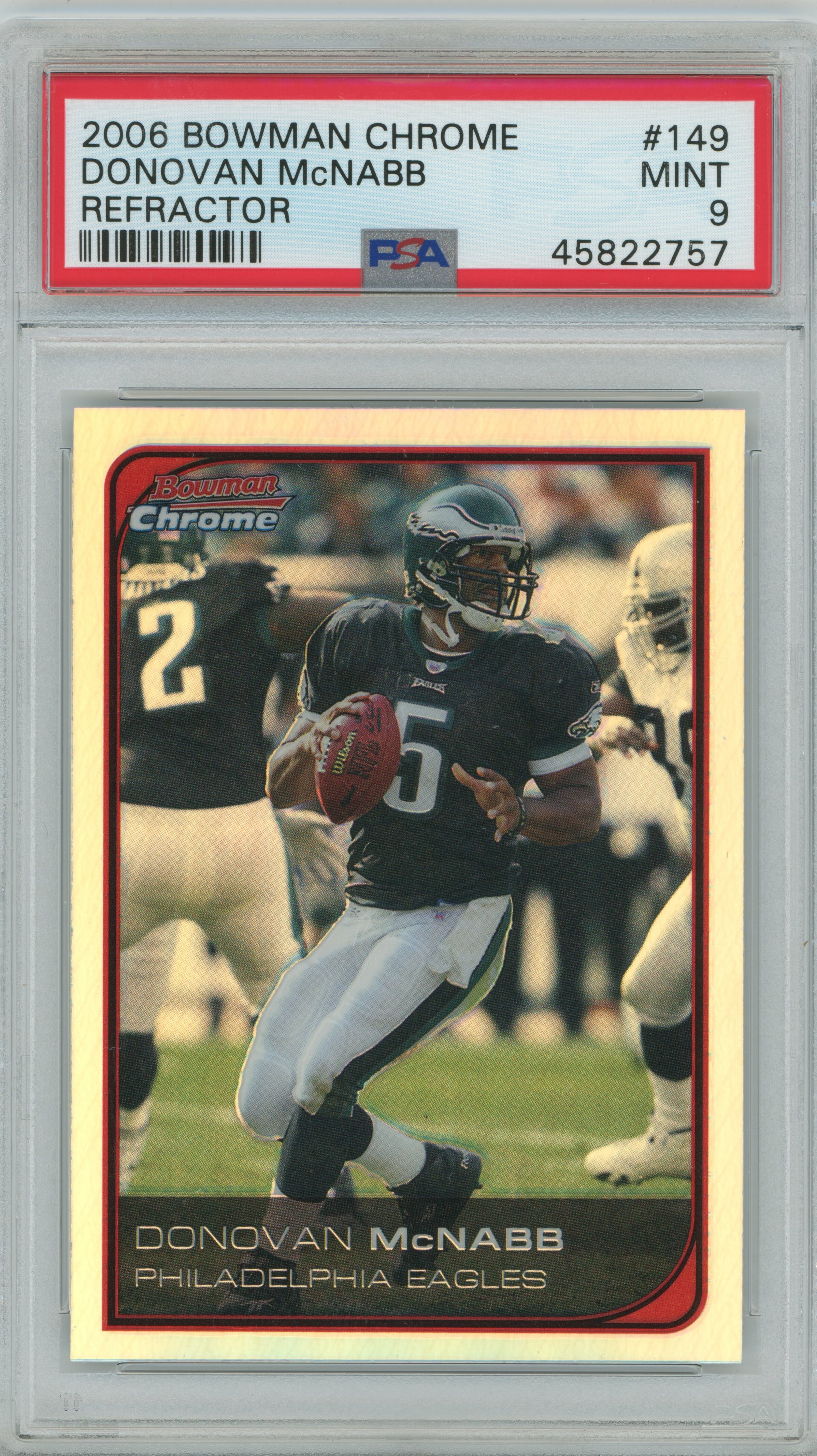 2006 Bowman Chrome Refractor Donovan McNabb PSA 9