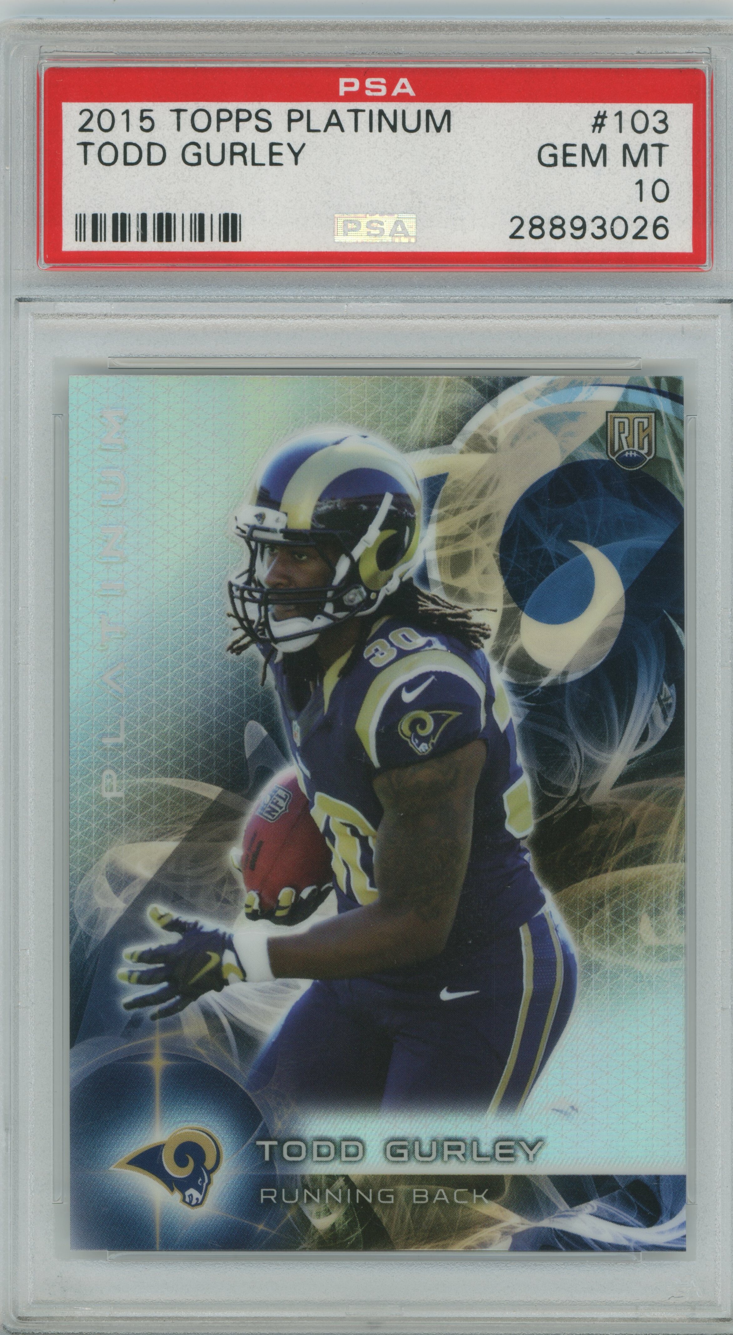 2015 Platinum RC Todd Gurley PSA 10